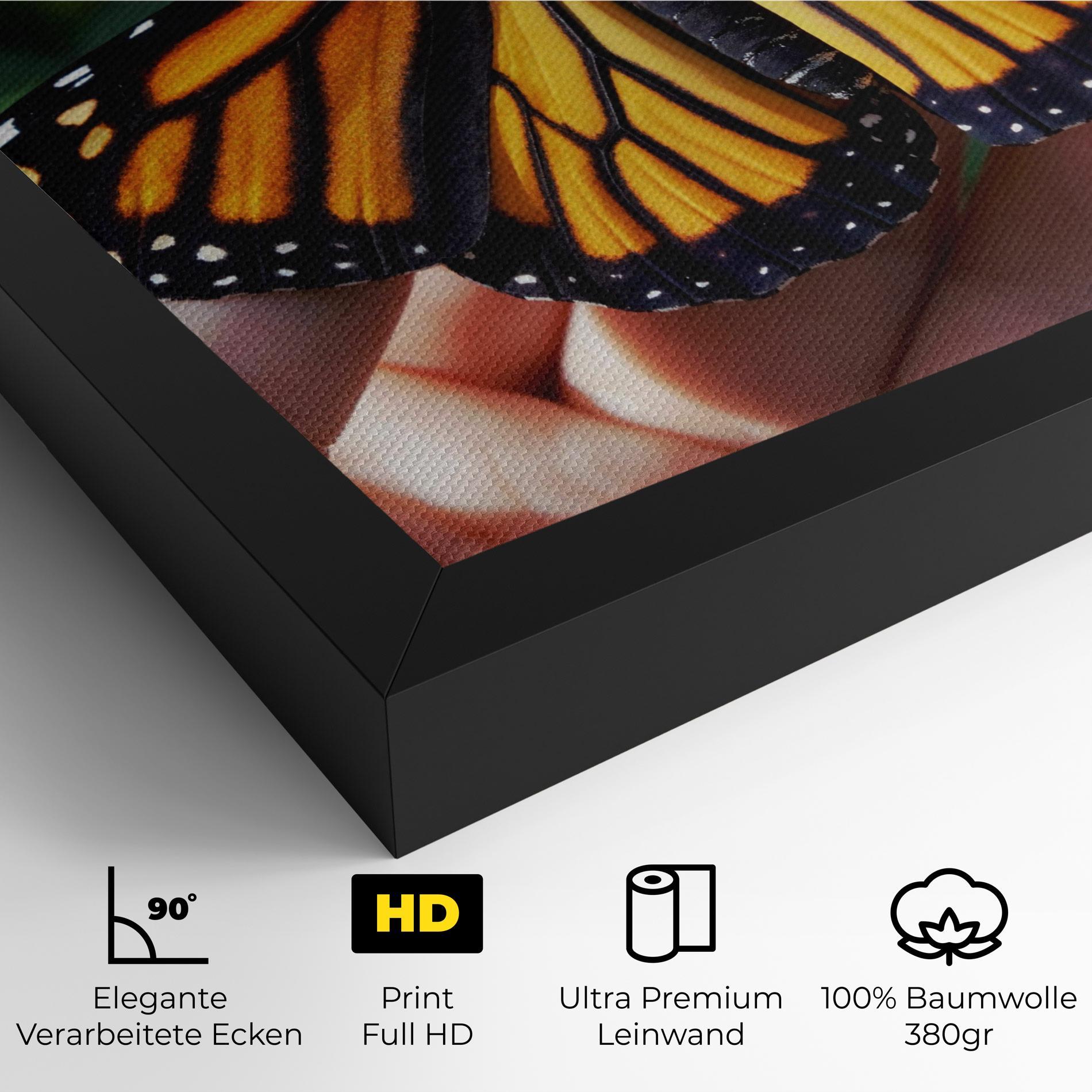 Leinwandbild Open Orange Butterfly mockup 4