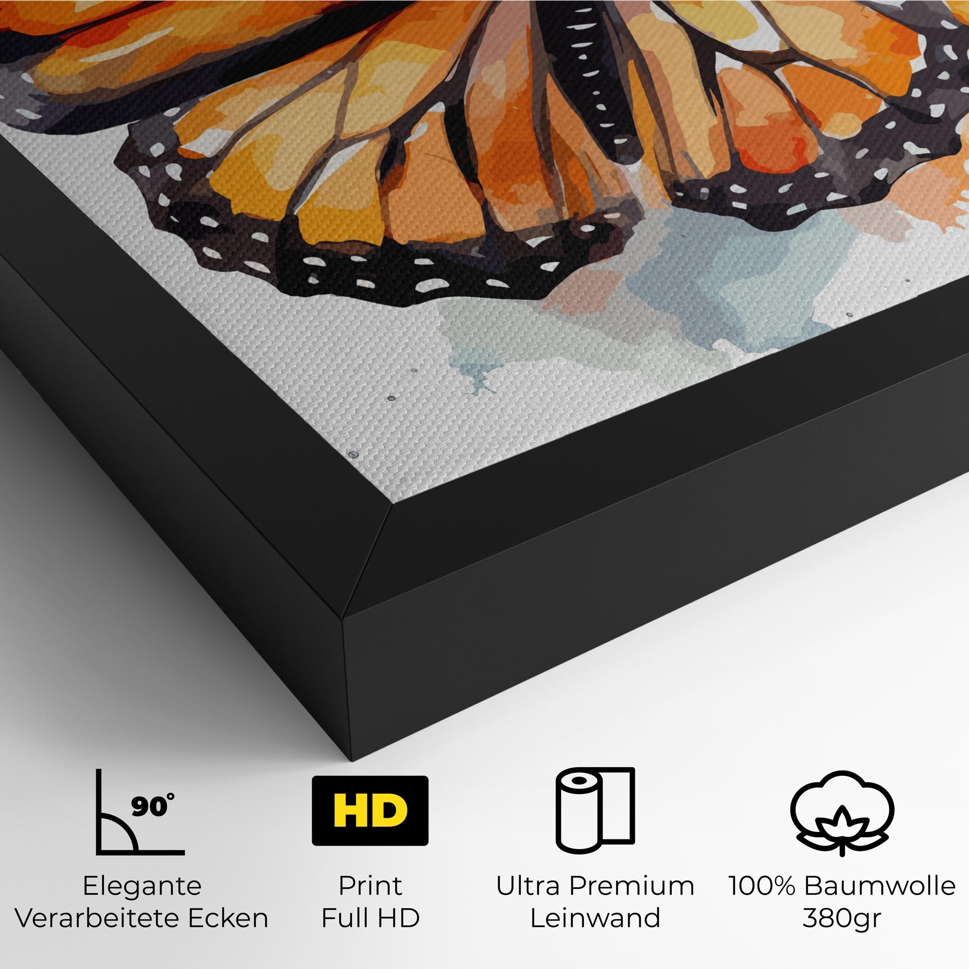 Leinwandbild Orange Butterfly mockup 4