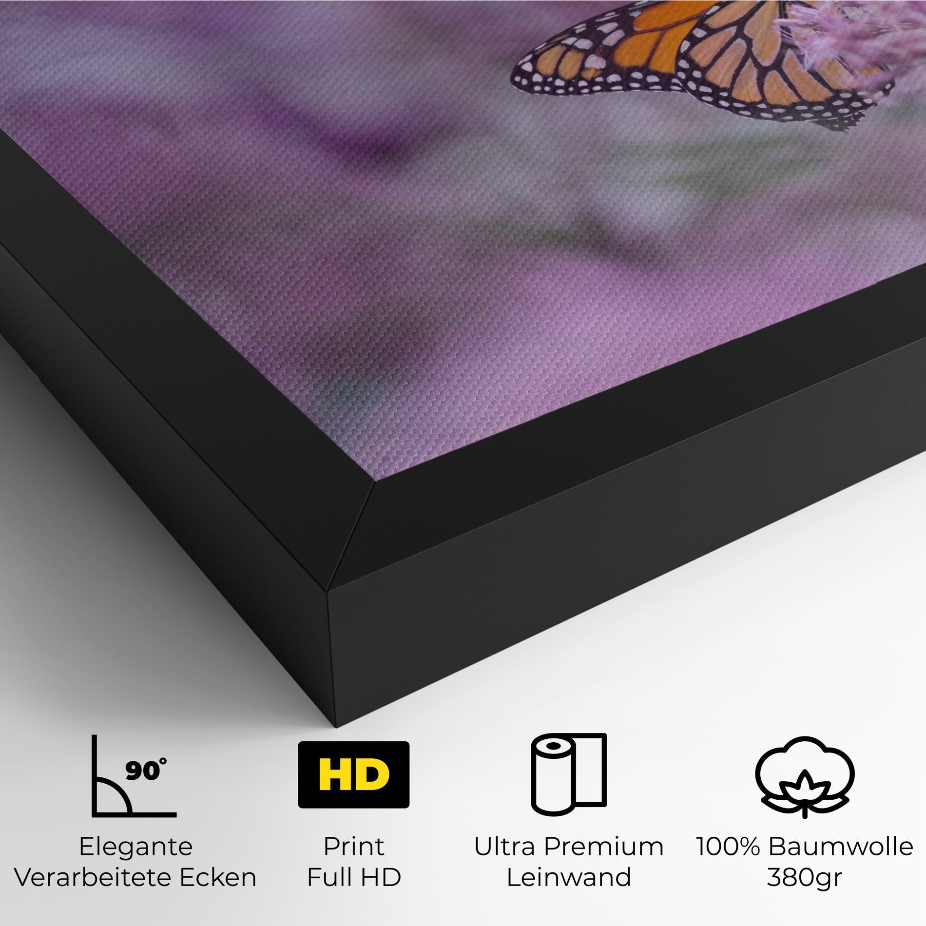 Leinwandbild Purple Flower Butterfly mockup 4