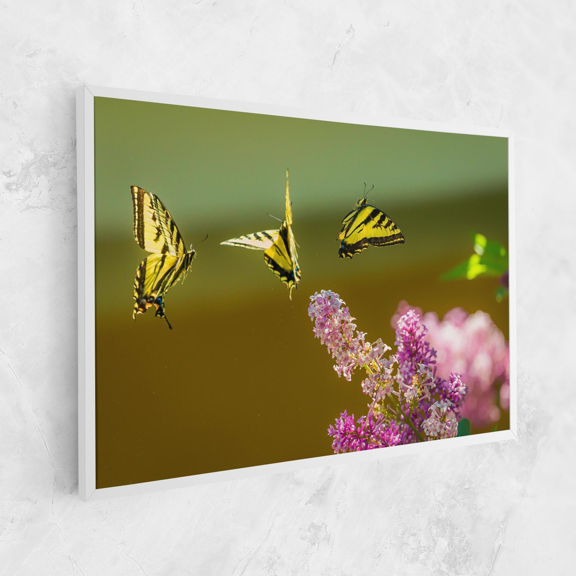 Leinwandbild 3 Yellow Butterflies mockup 1