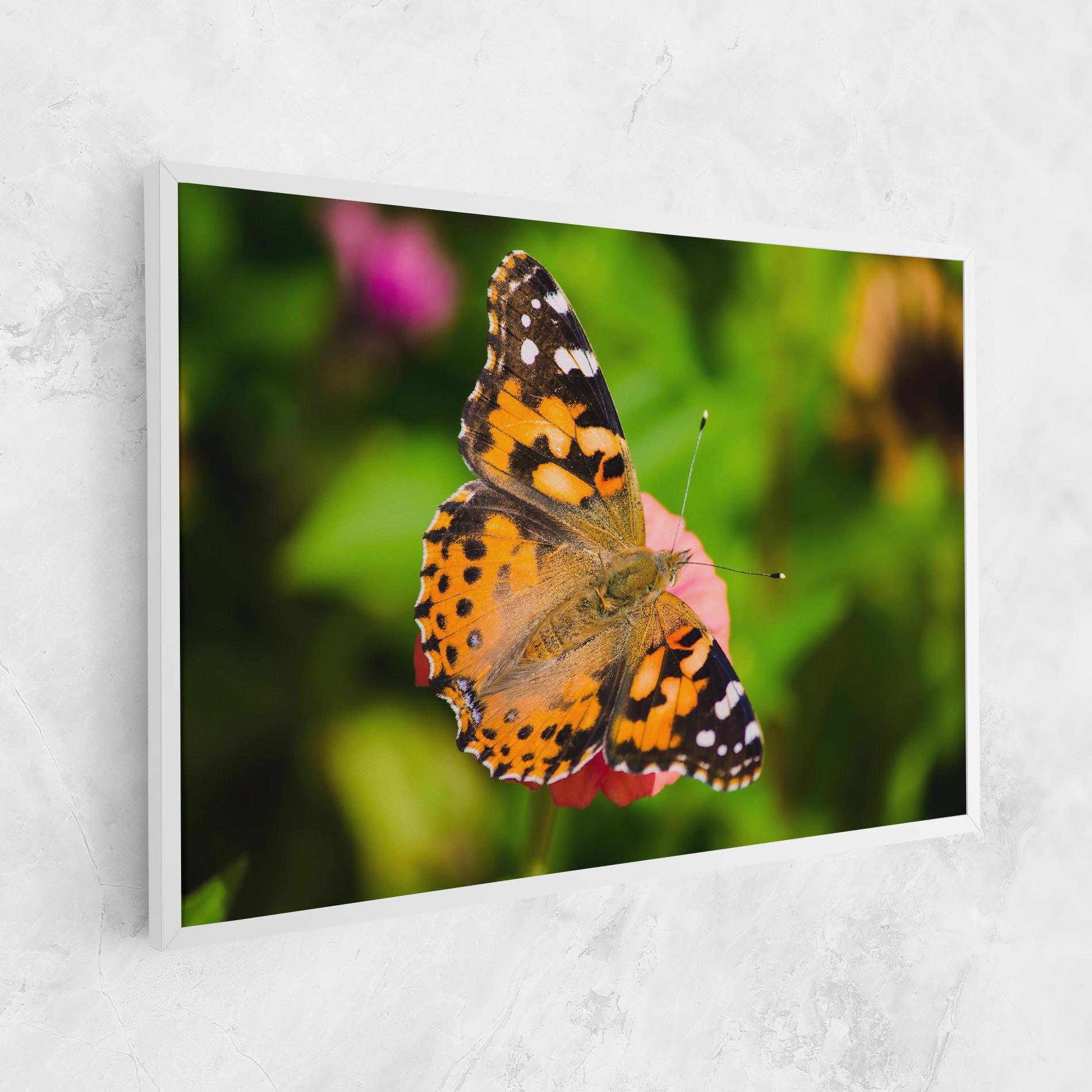 Leinwandbild Butterfly On Flower mockup 1