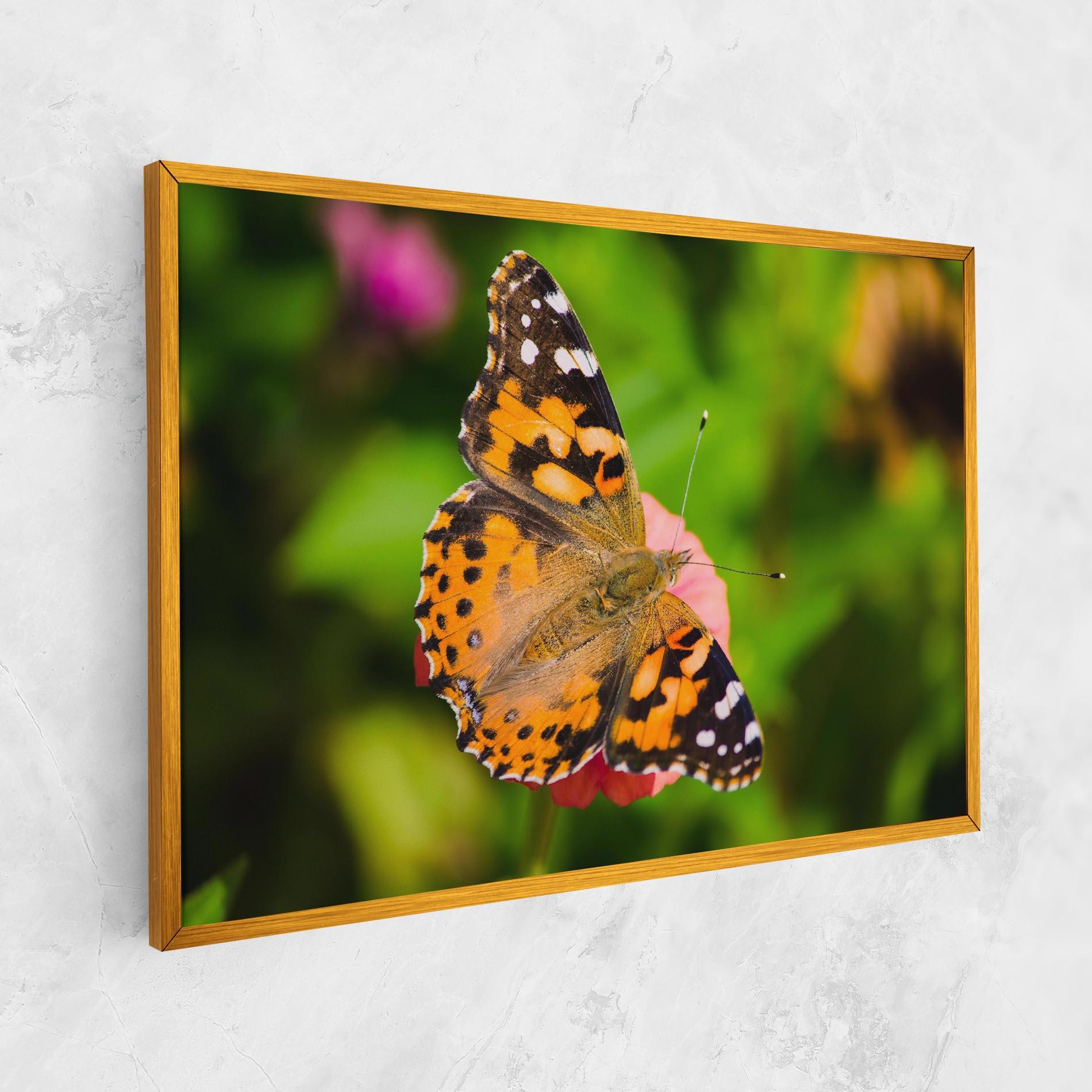 Leinwandbild Butterfly On Flower mockup 1