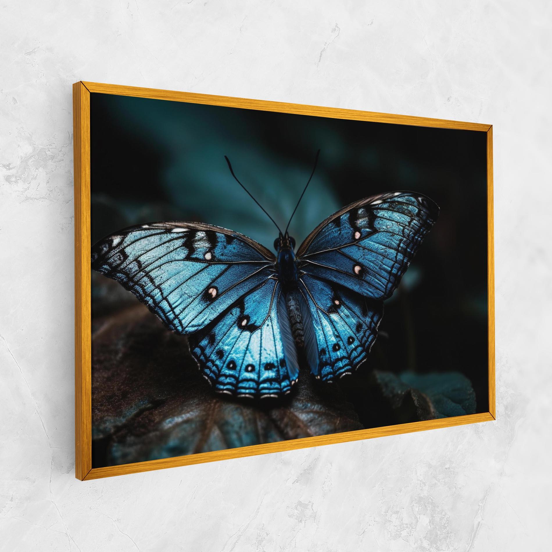 Leinwandbild Dark Blue Buterfly mockup 1