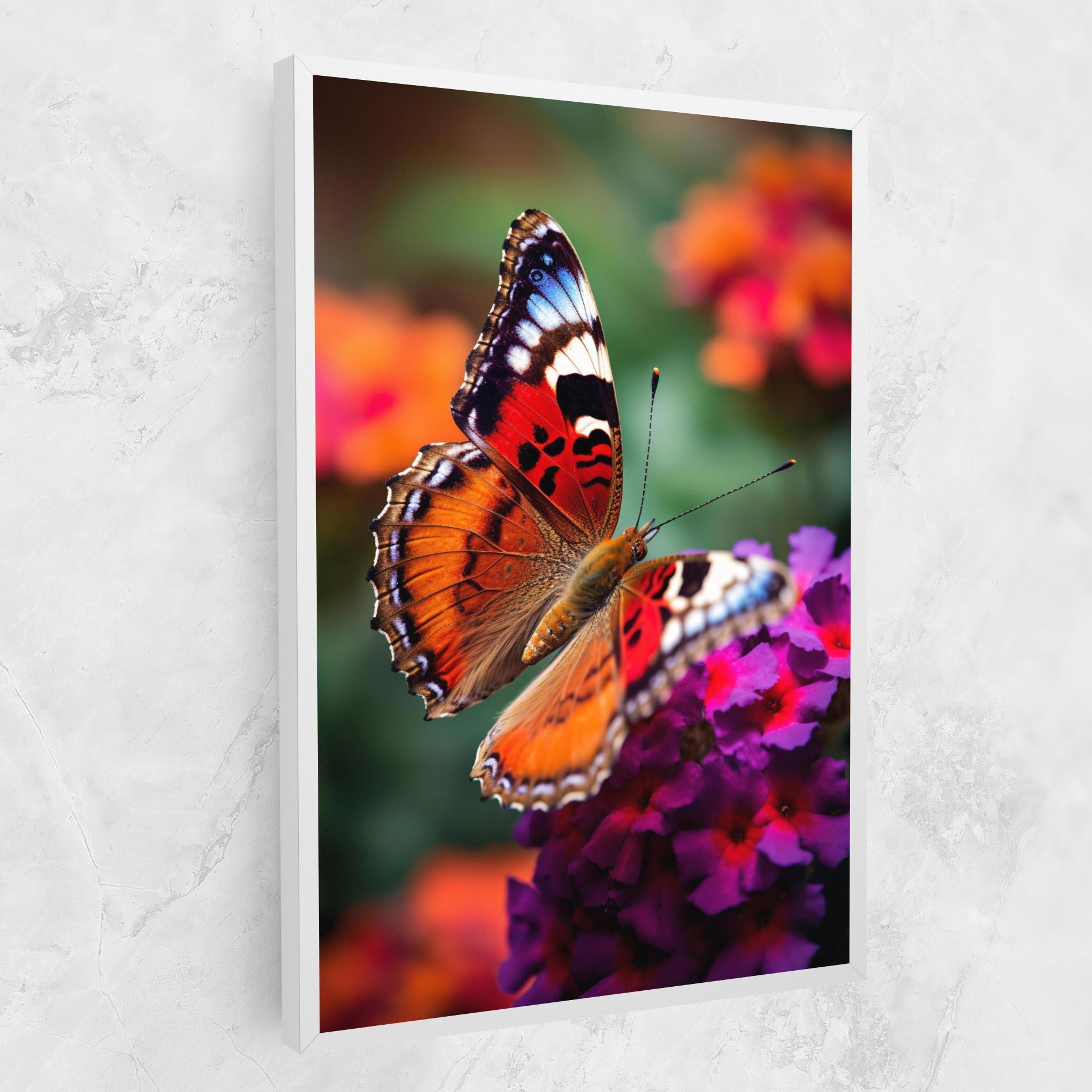 Leinwandbild Red Blue Butterfly mockup 1