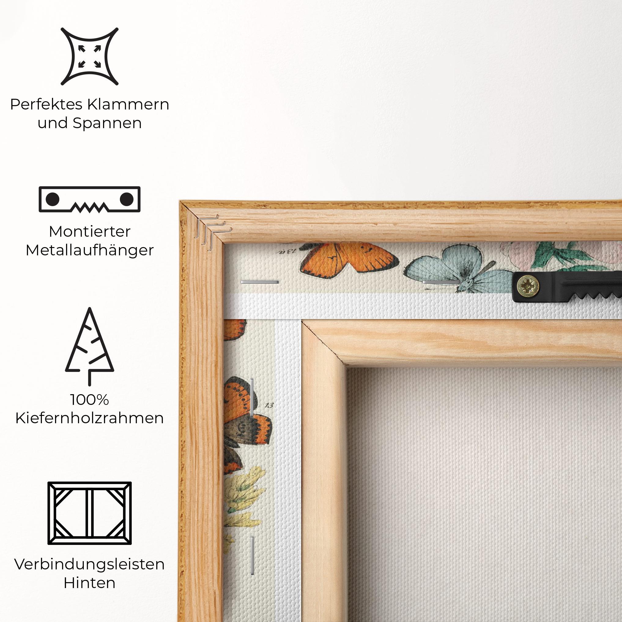 Leinwandbild Blue Orange Butterflies mockup 5