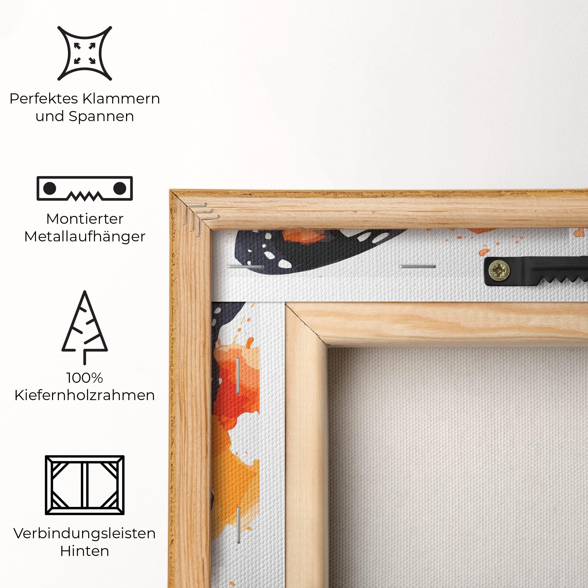 Leinwandbild Orange Watercolor Butterfly mockup 5