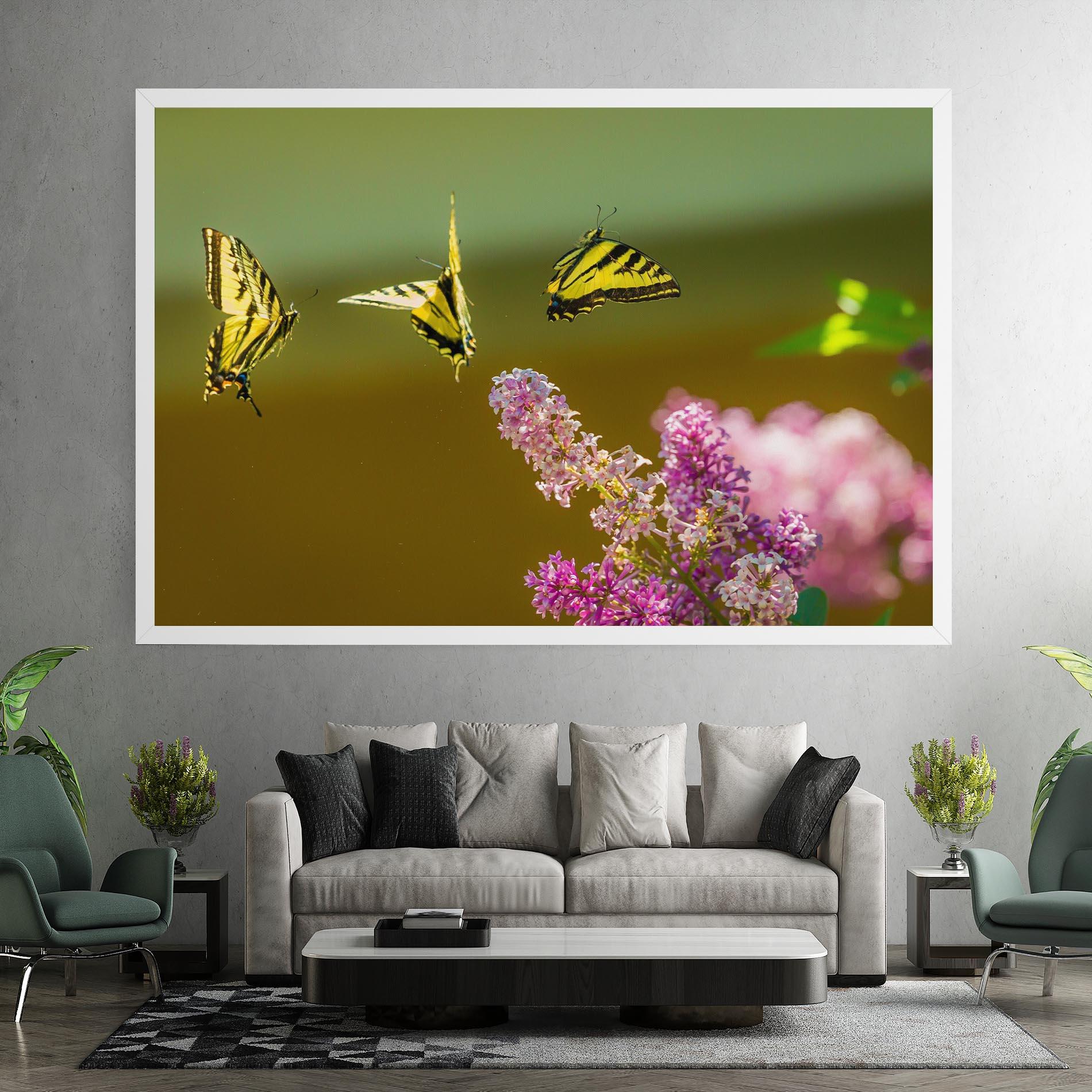 Leinwandbild 3 Yellow Butterflies mockup 7