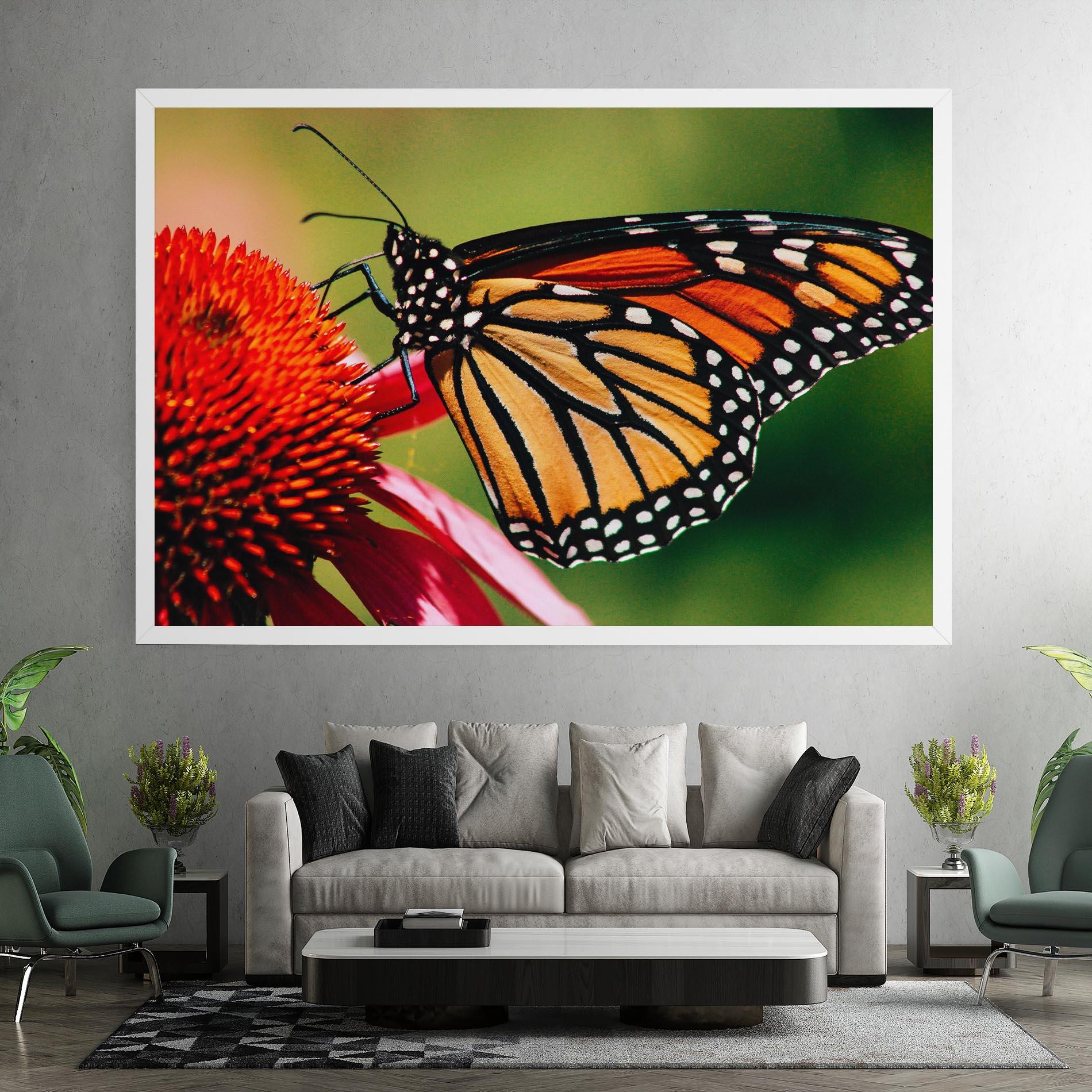 Leinwandbild Big Orange Butterfly mockup 7