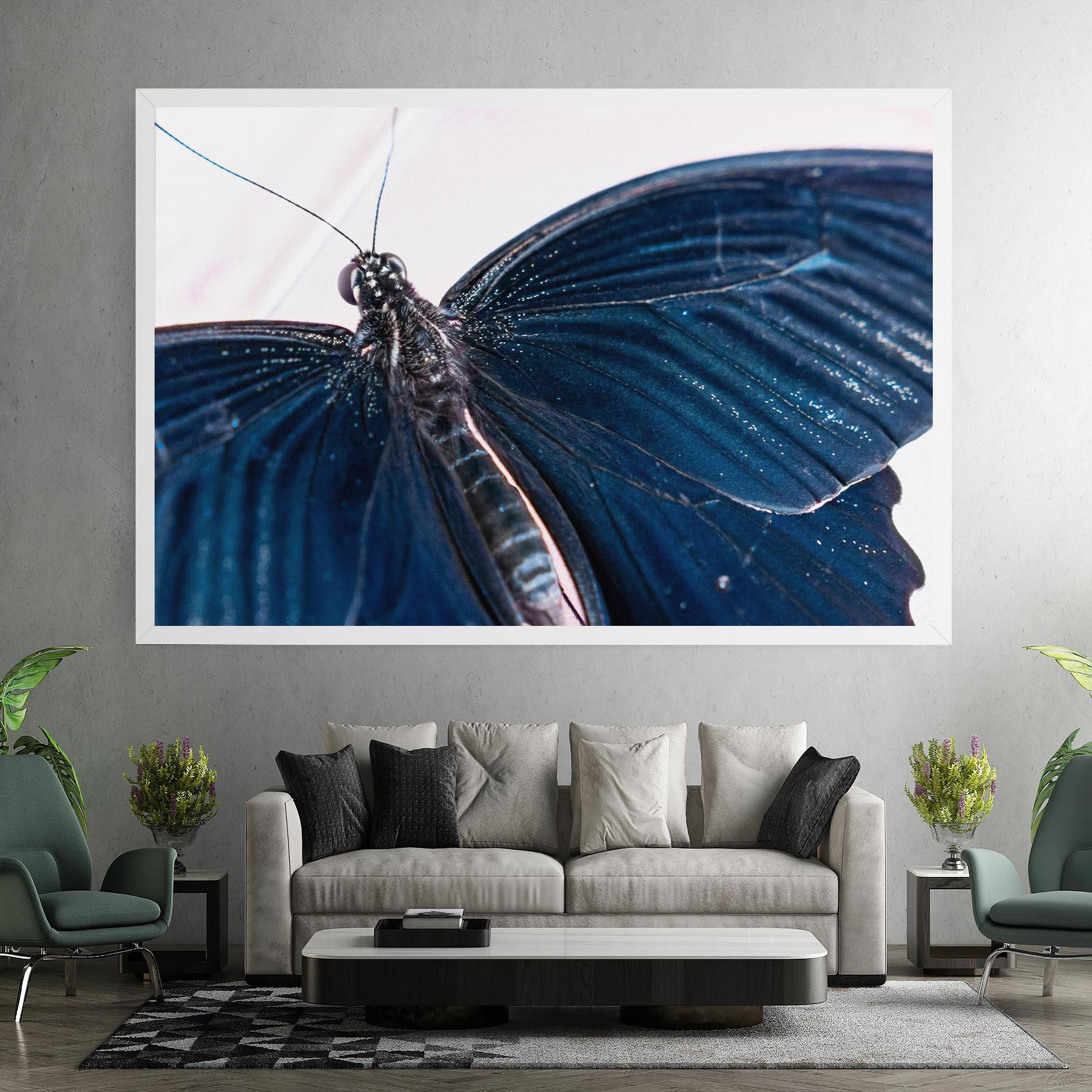 Leinwandbild Blue Butterfly mockup 7