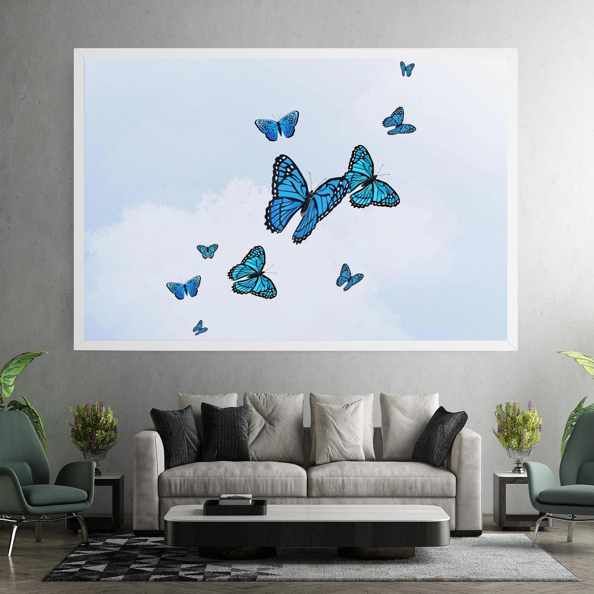 Leinwandbild Blue Sky Butterfly mockup 7