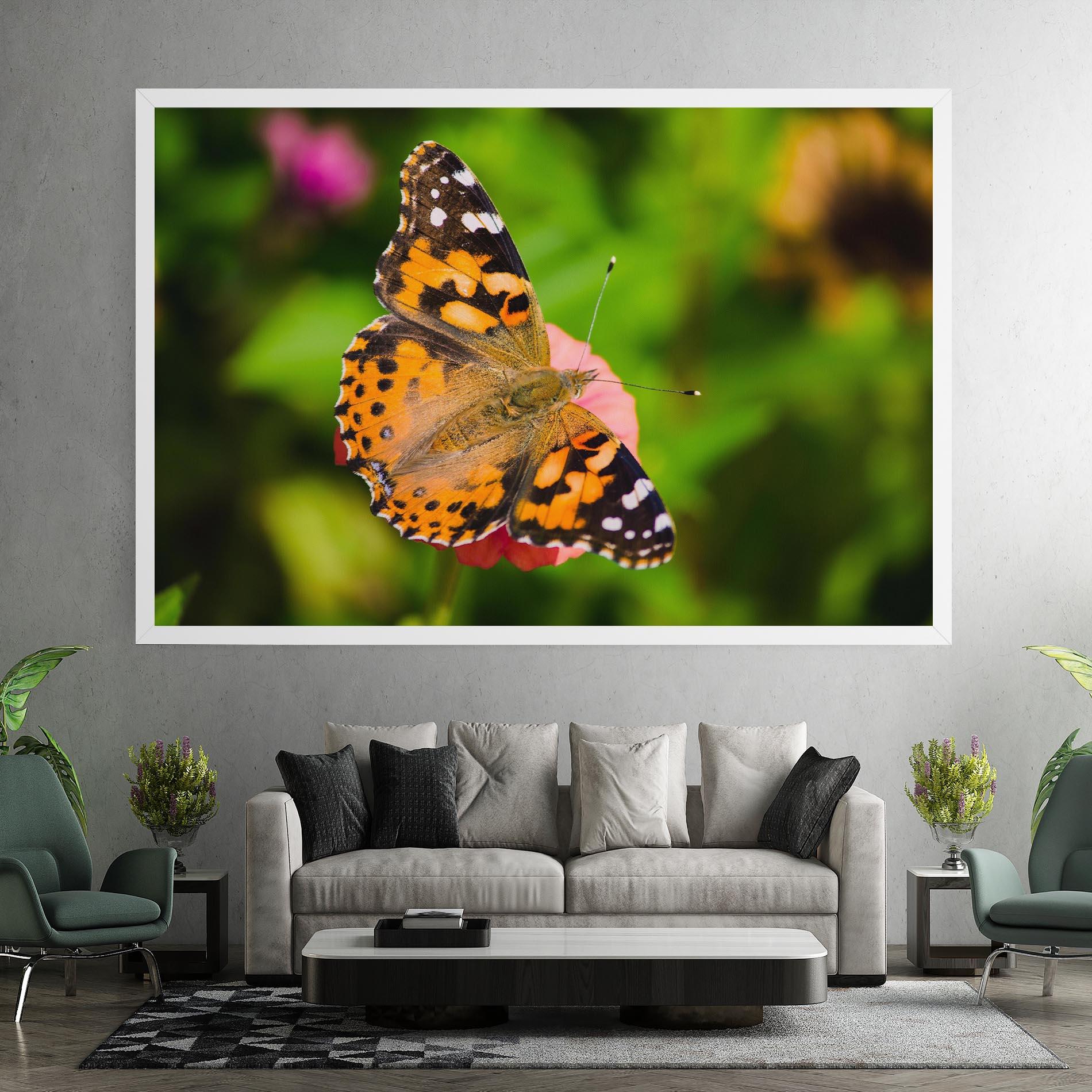 Leinwandbild Butterfly On Flower mockup 7