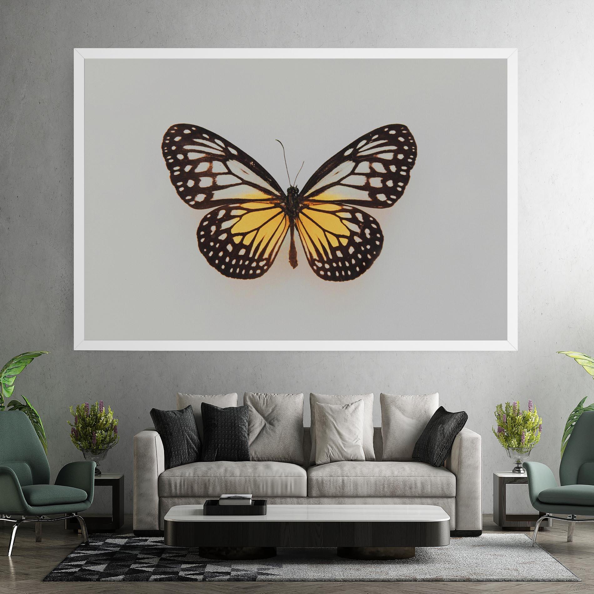 Leinwandbild Butterfly On Grey mockup 7