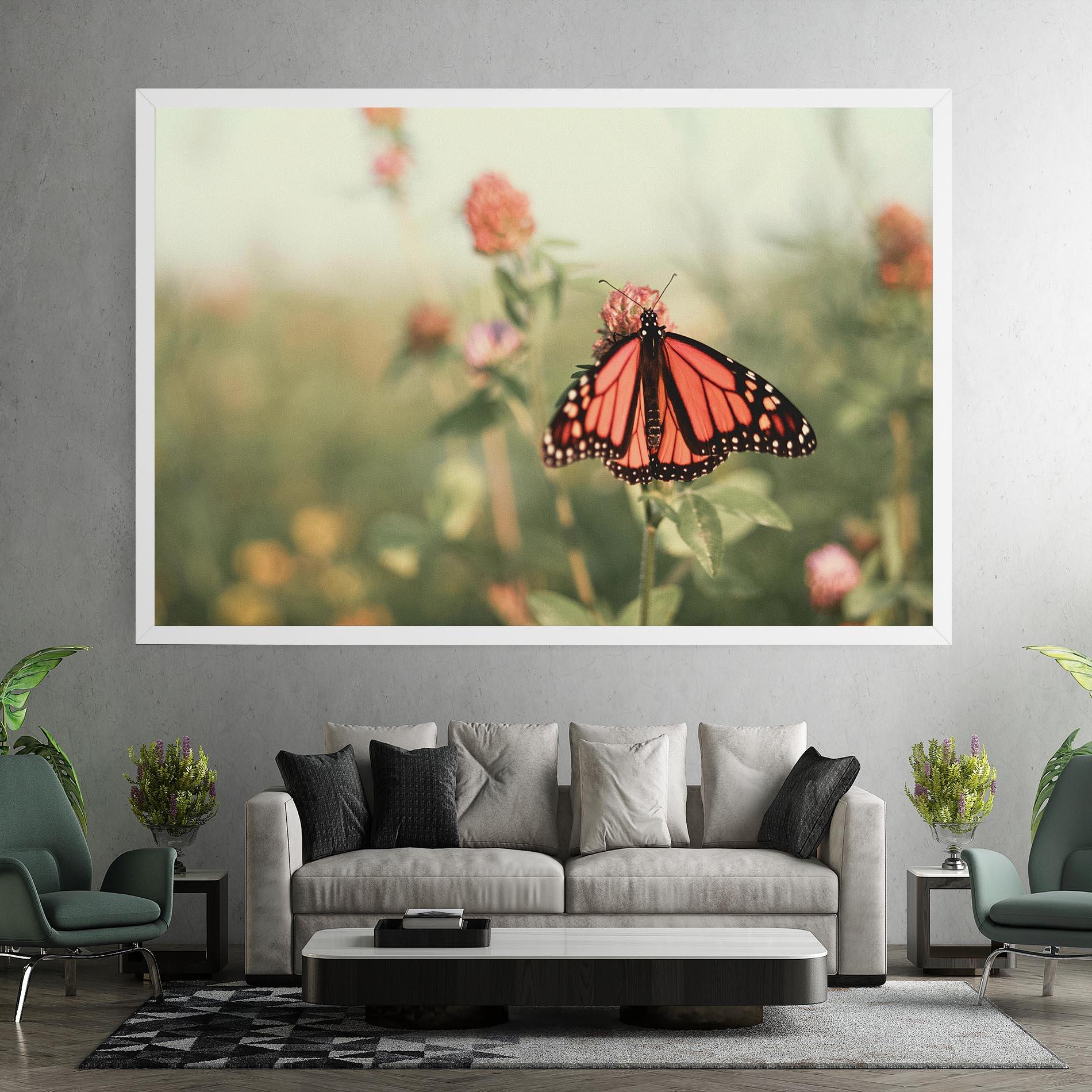 Leinwandbild Light Red Butterfly mockup 7