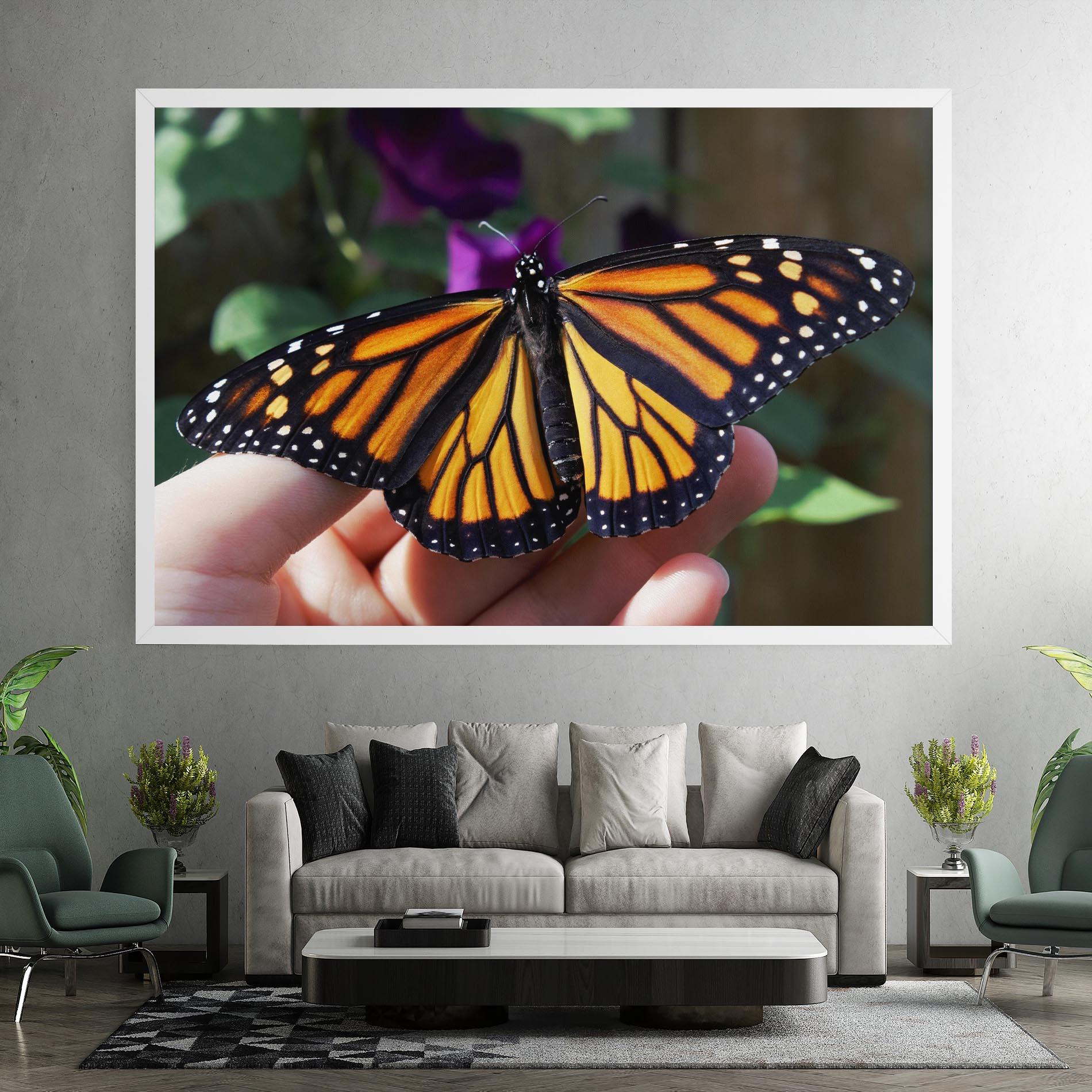 Leinwandbild Open Orange Butterfly mockup 7