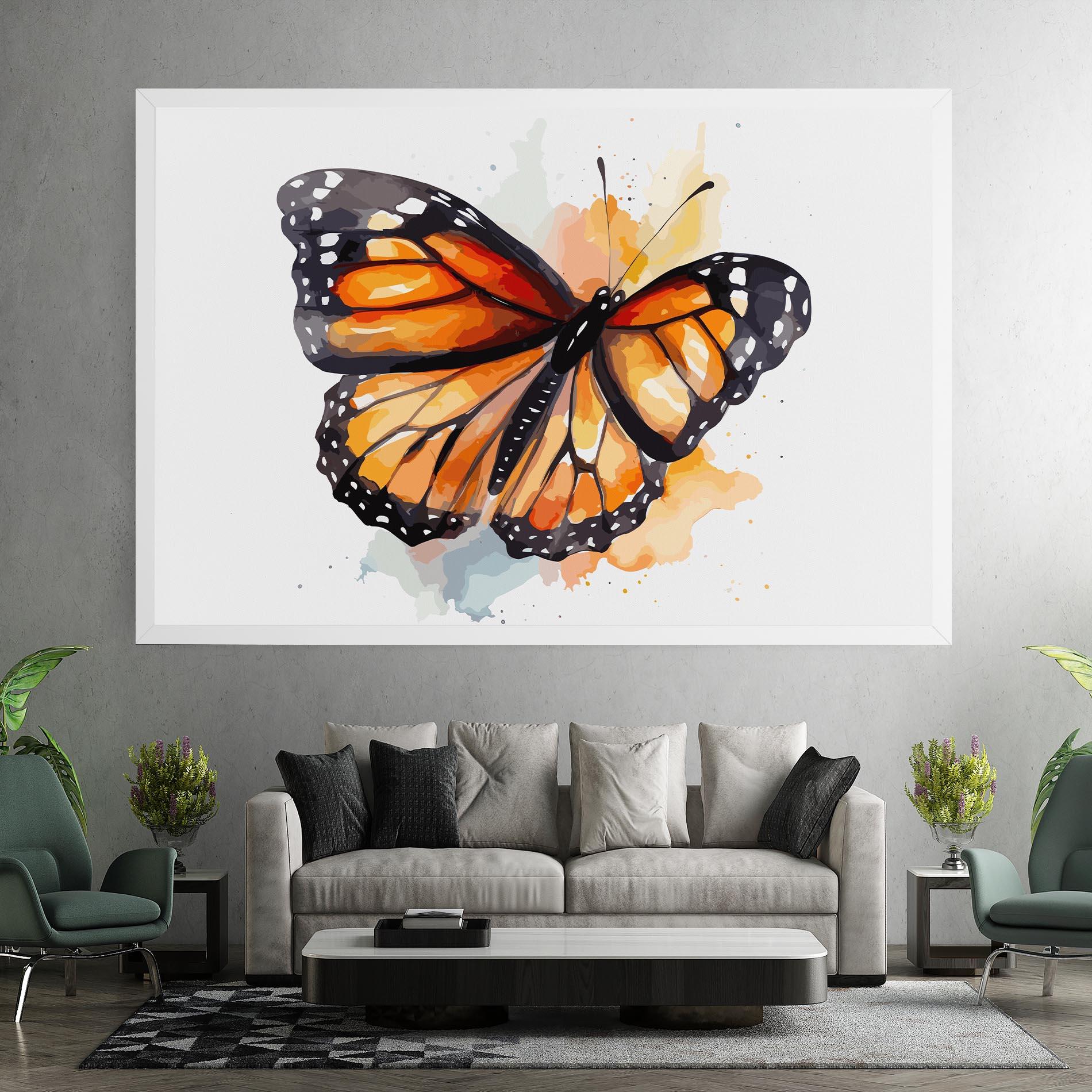 Leinwandbild Orange Butterfly mockup 7