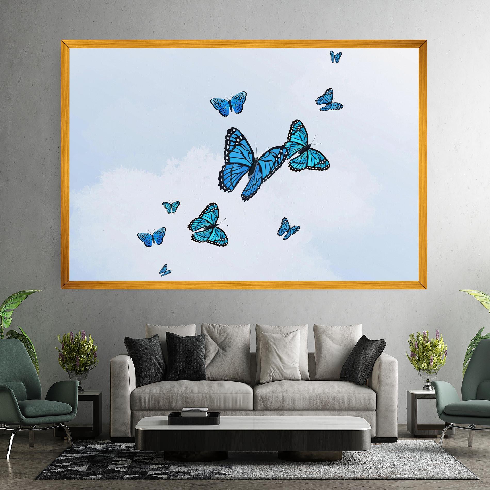 Leinwandbild Blue Sky Butterfly mockup 7