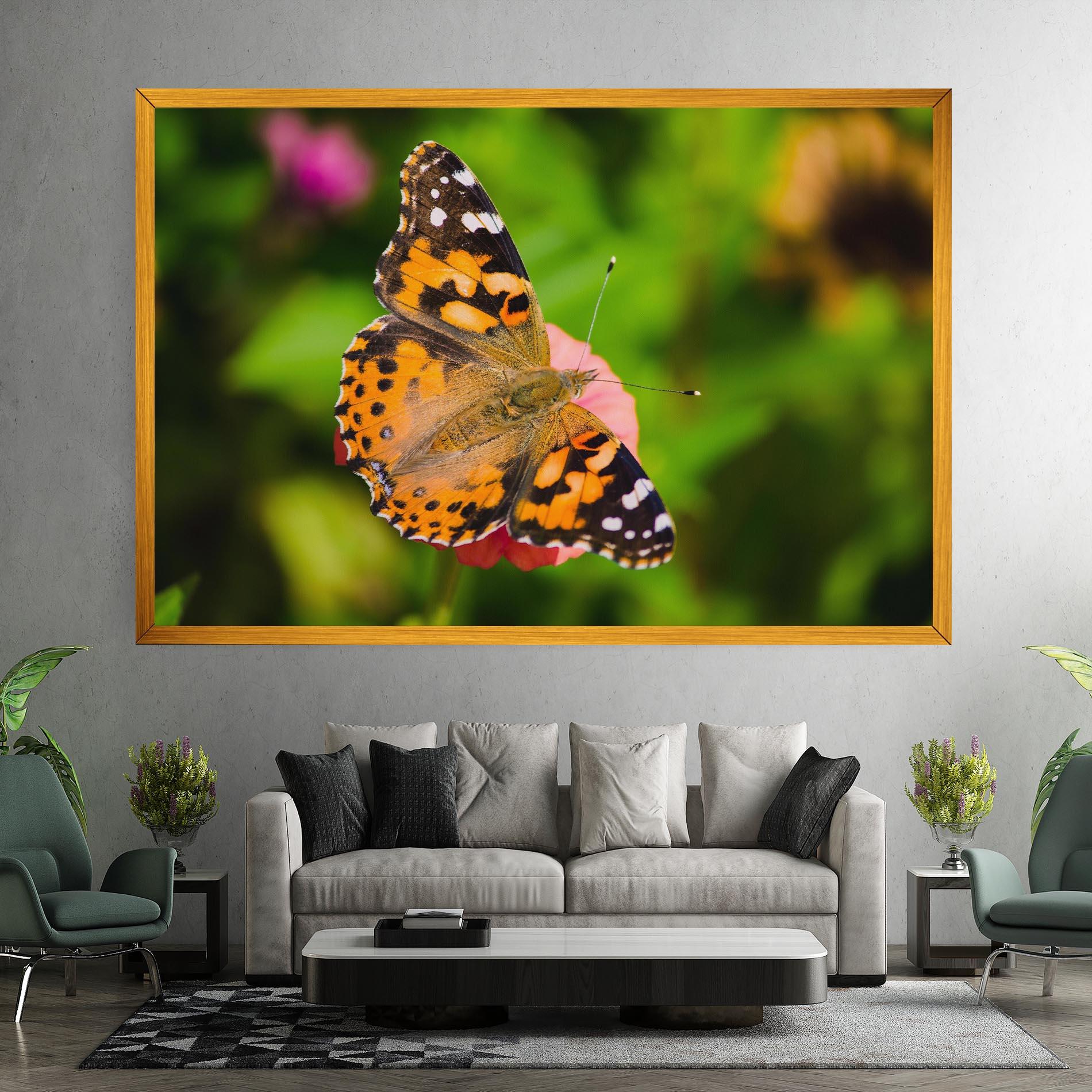 Leinwandbild Butterfly On Flower mockup 7