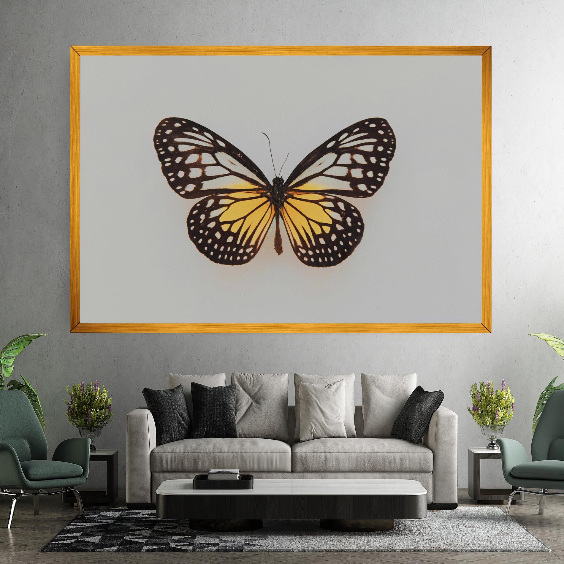 Leinwandbild Butterfly On Grey mockup 7