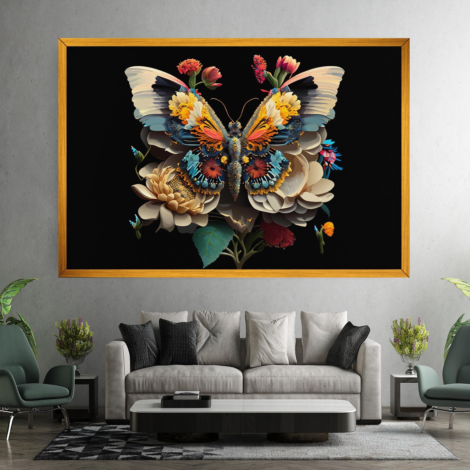 Leinwandbild Colorful Butterfly mockup 7