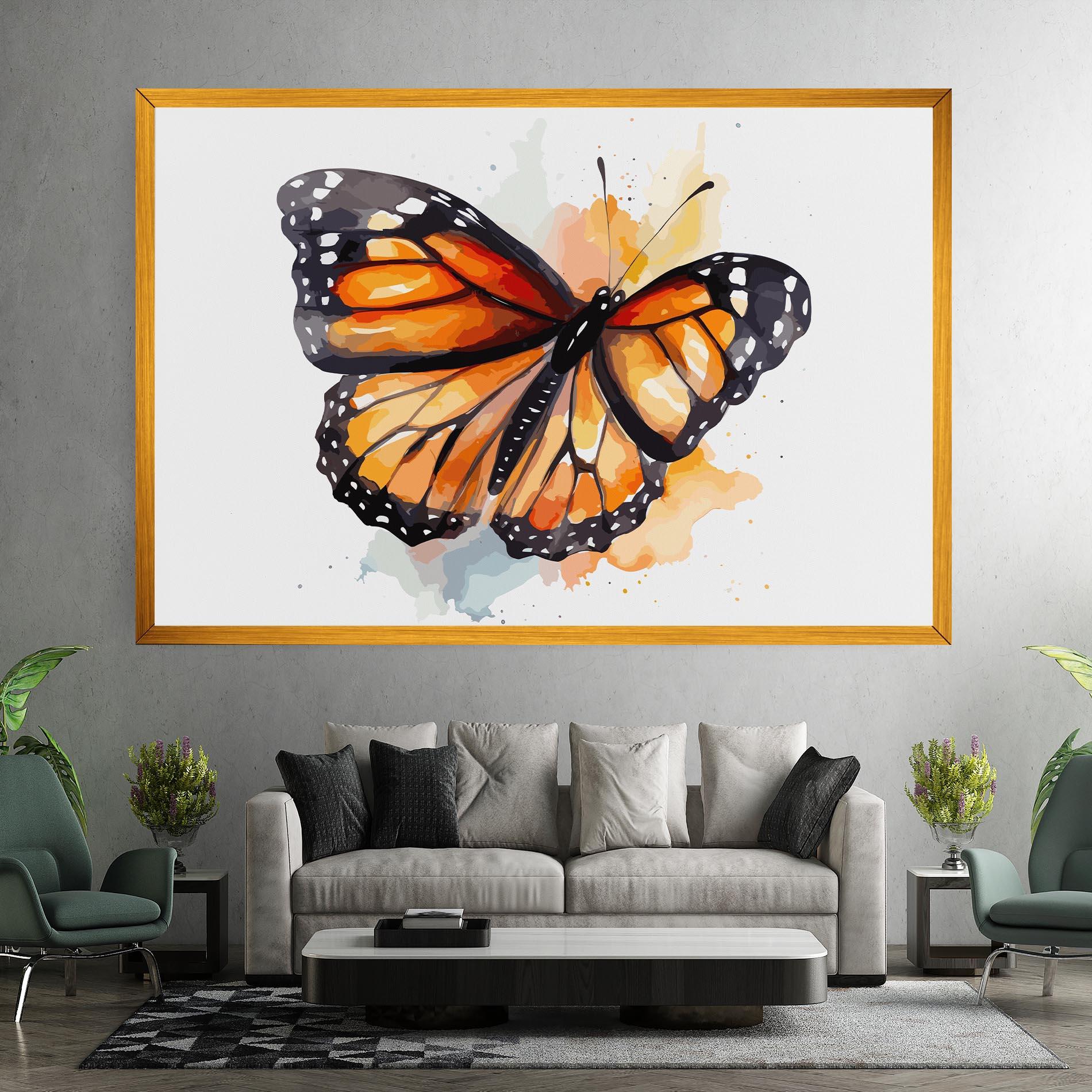 Leinwandbild Orange Butterfly mockup 7