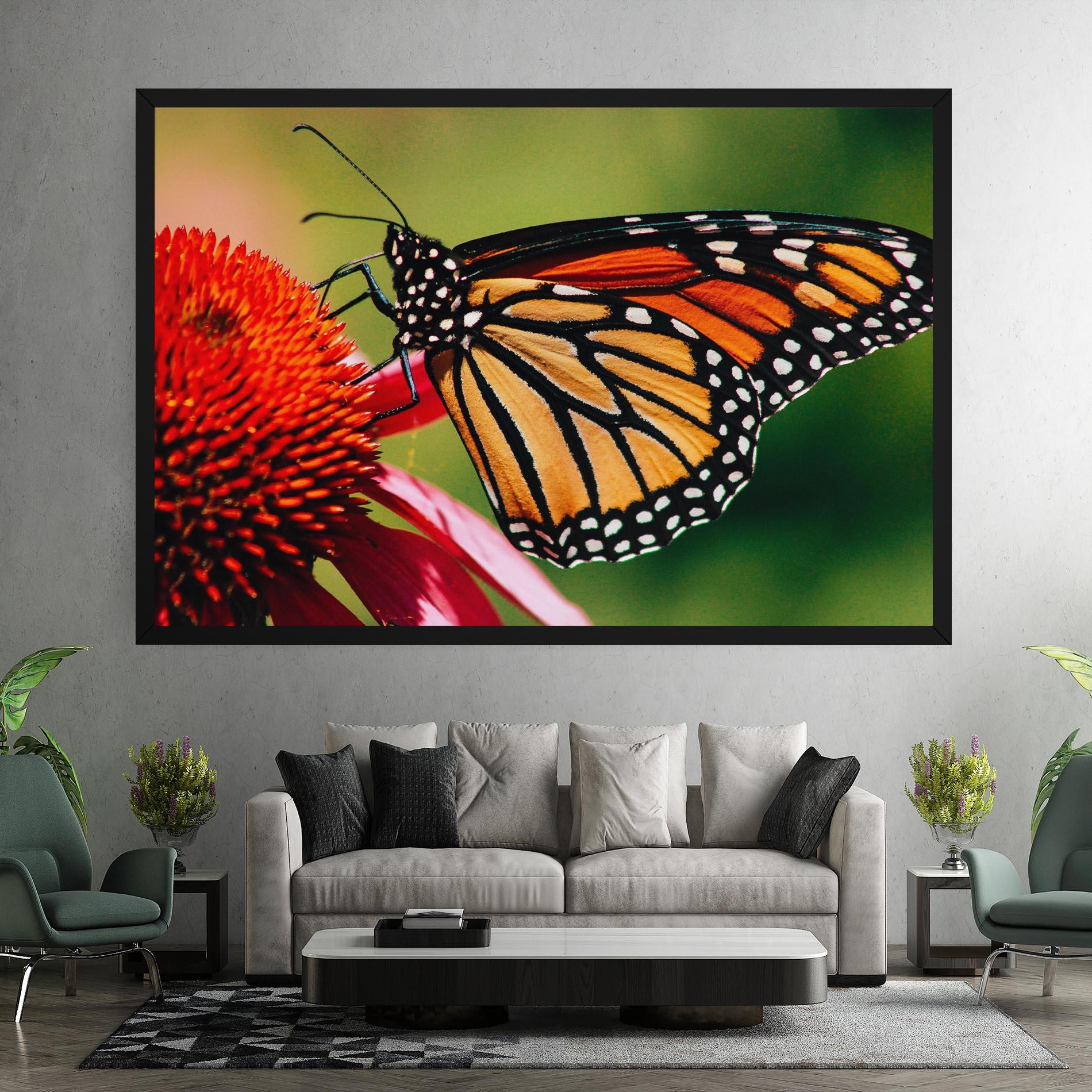 Leinwandbild Big Orange Butterfly mockup 7
