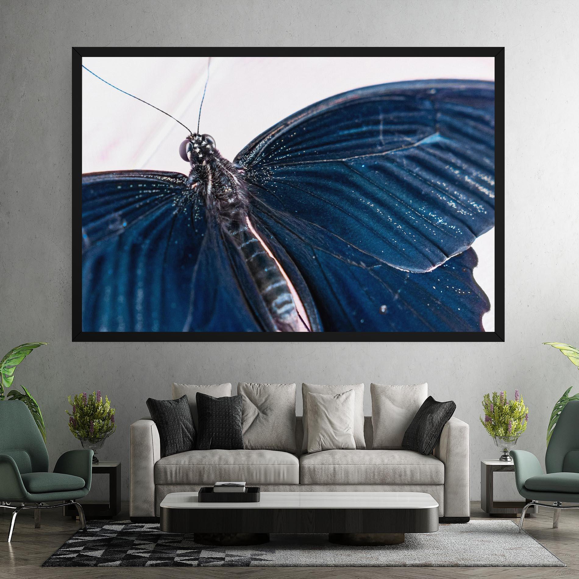 Leinwandbild Blue Butterfly mockup 7