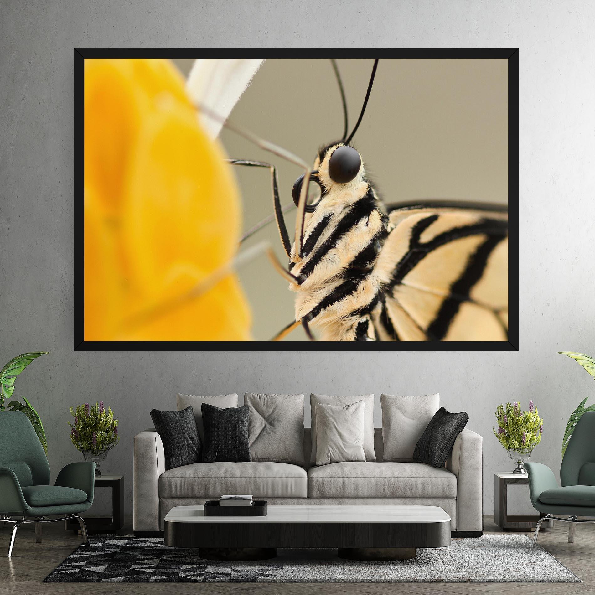 Leinwandbild Close Up Cream Butterfly mockup 7