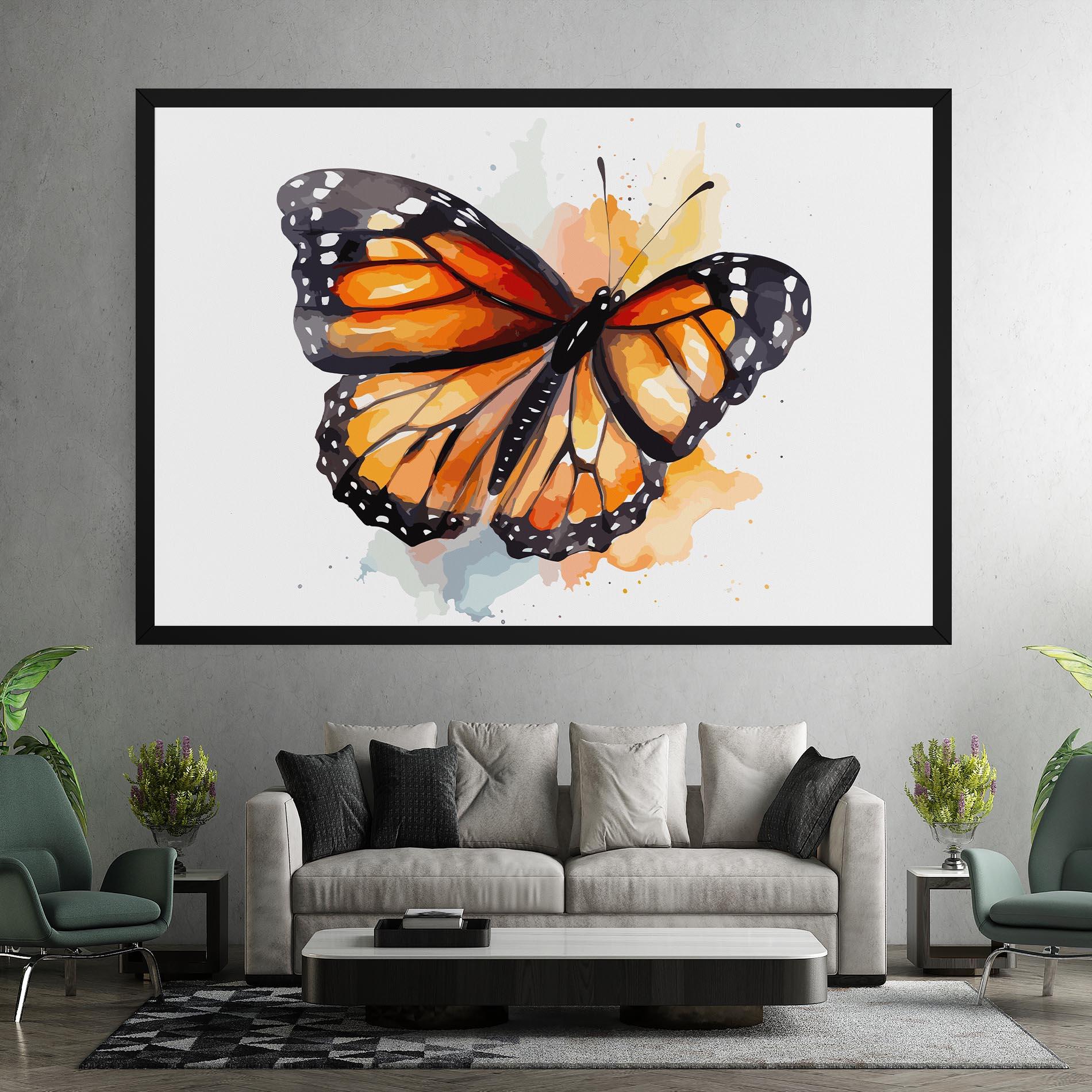 Leinwandbild Orange Butterfly mockup 7