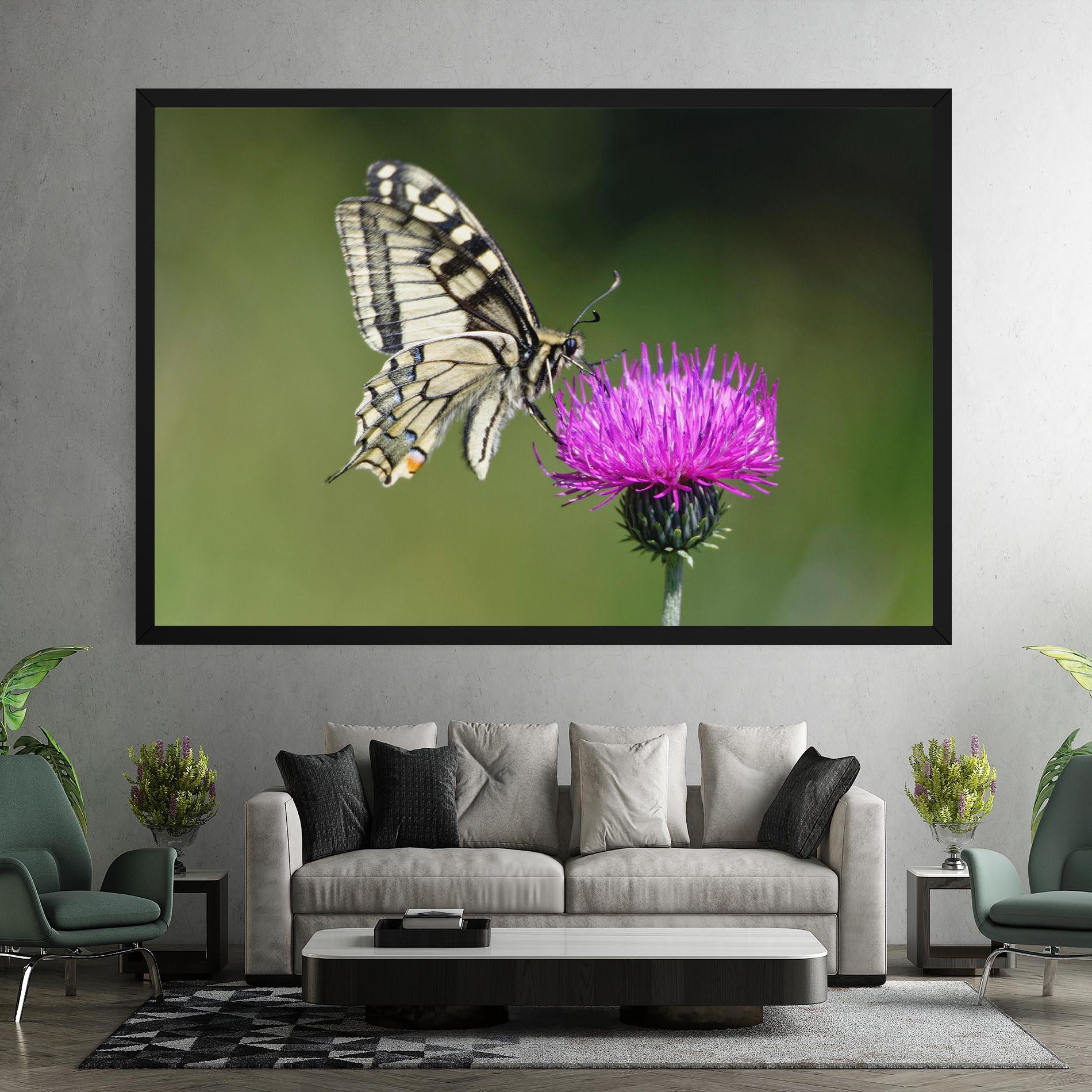 Leinwandbild White Butterfly Pollen mockup 7