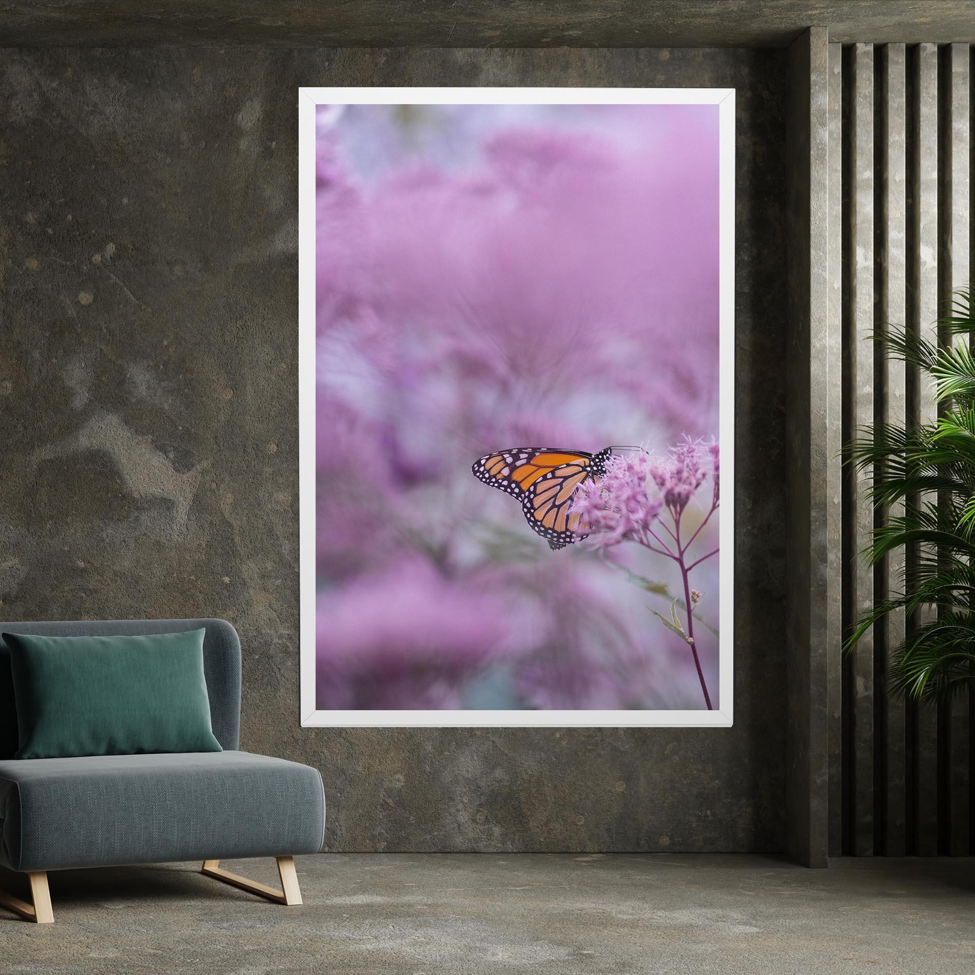 Leinwandbild Purple Flower Butterfly mockup 7