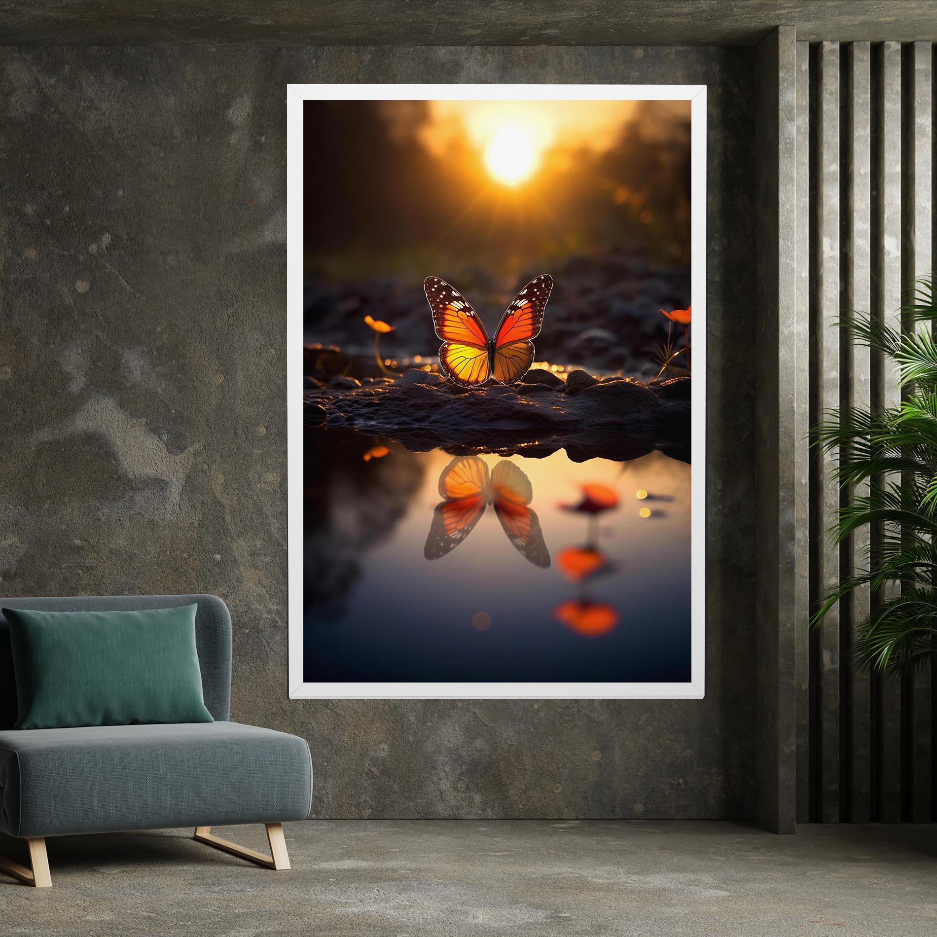 Leinwandbild Sun Water Butterfly mockup 7