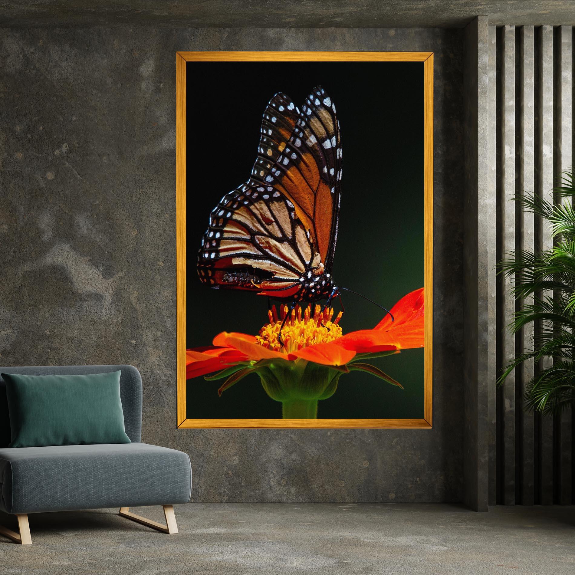 Leinwandbild Dark Orange Butterfy mockup 7