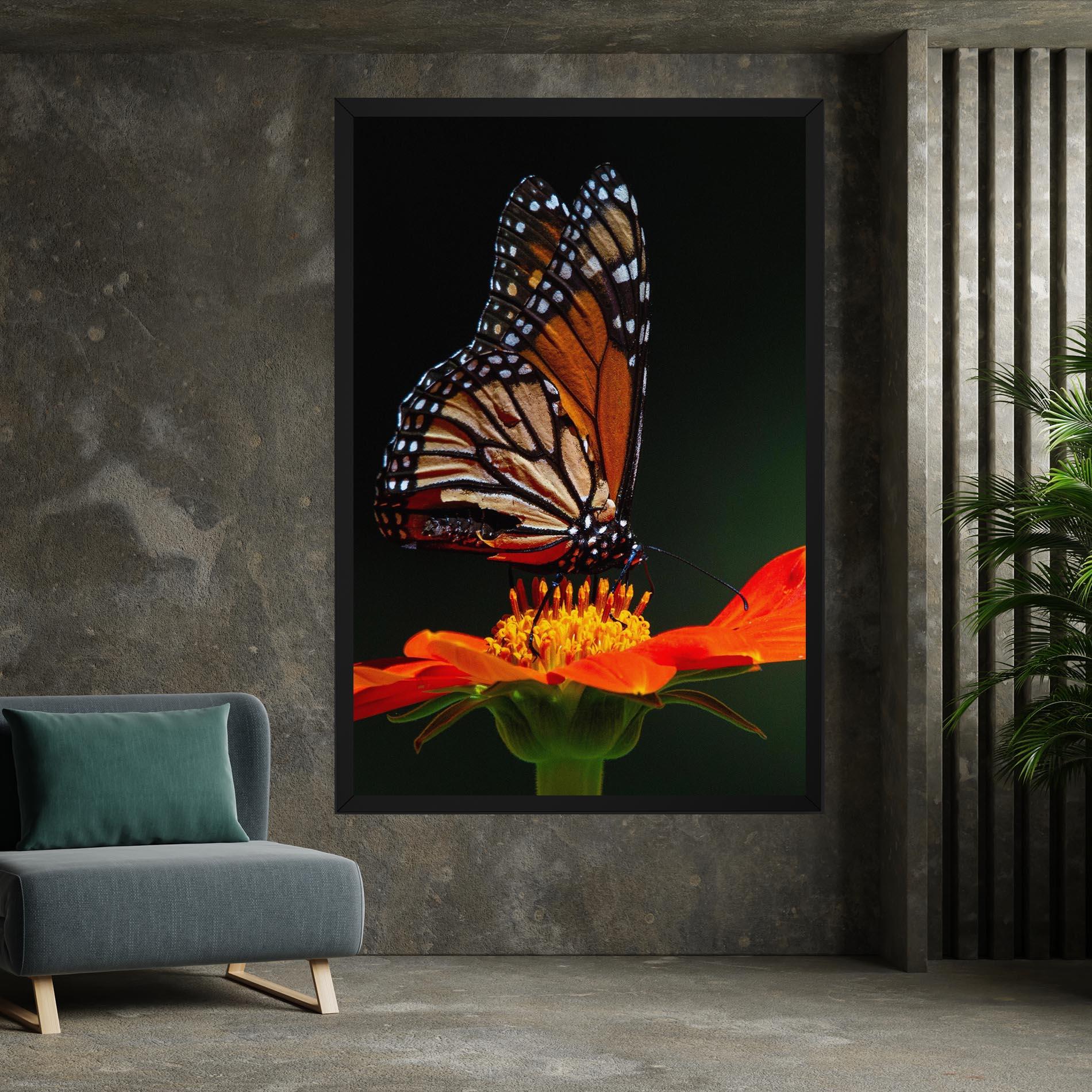Leinwandbild Dark Orange Butterfy mockup 7