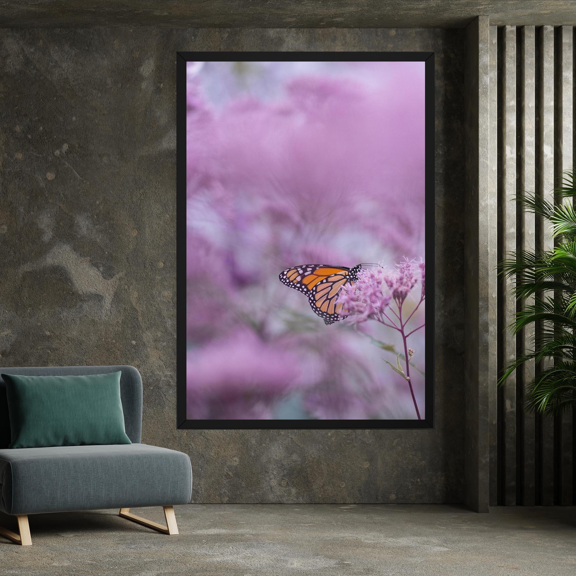 Leinwandbild Purple Flower Butterfly mockup 7