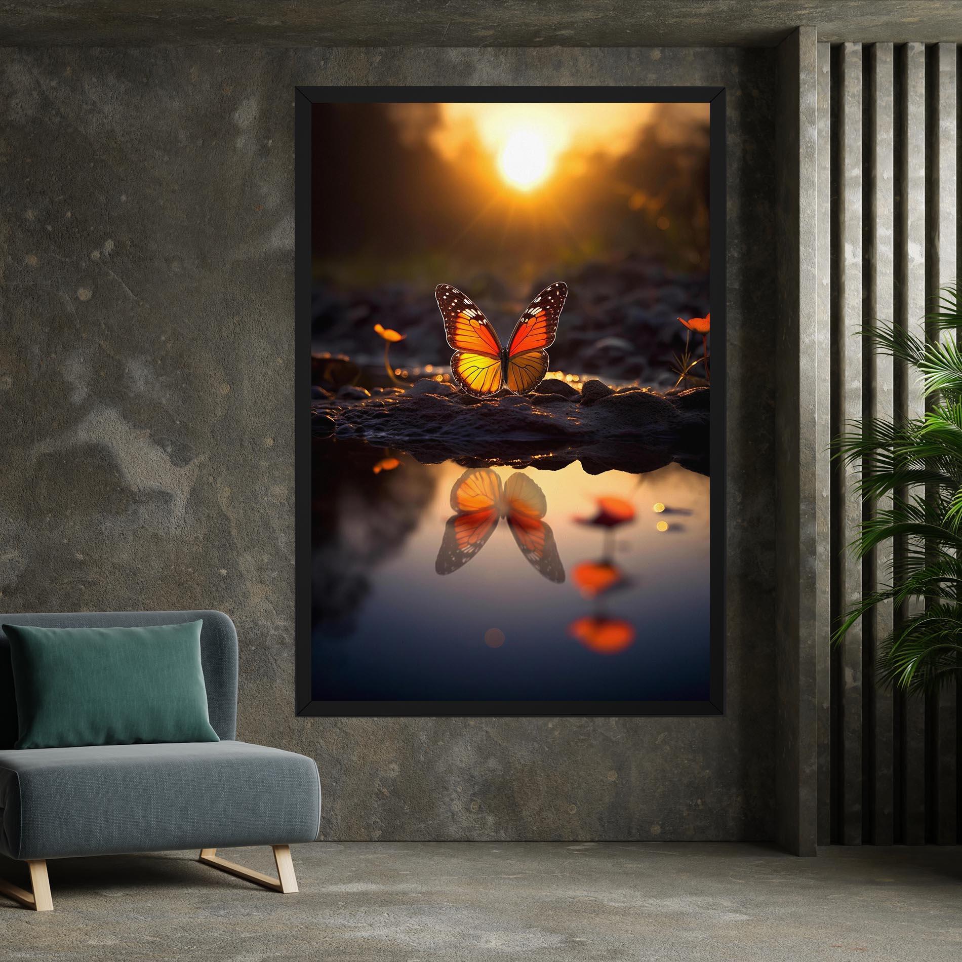 Leinwandbild Sun Water Butterfly mockup 7