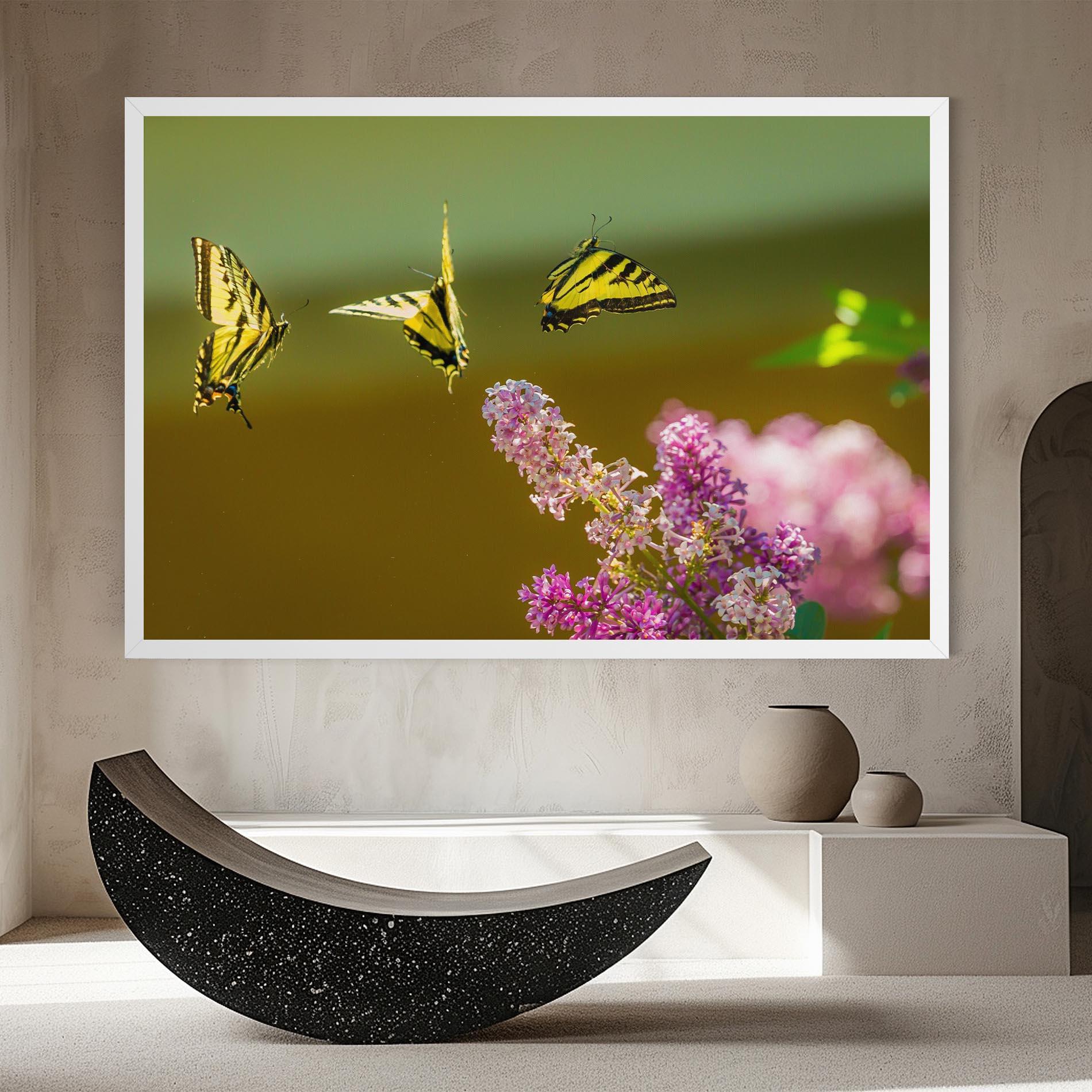 Leinwandbild 3 Yellow Butterflies mockup 8