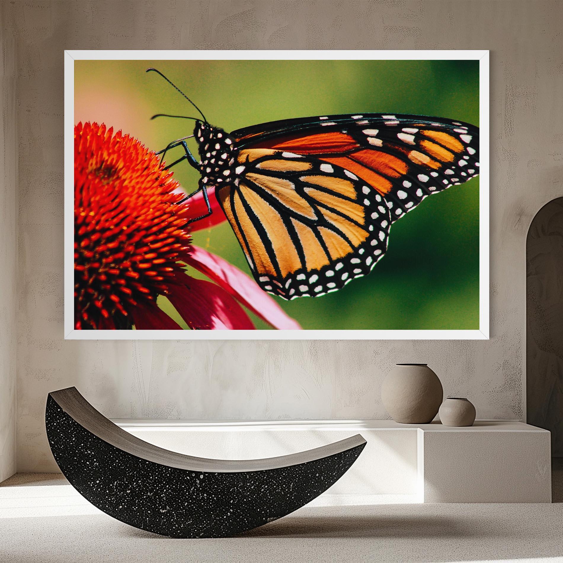 Leinwandbild Big Orange Butterfly mockup 8