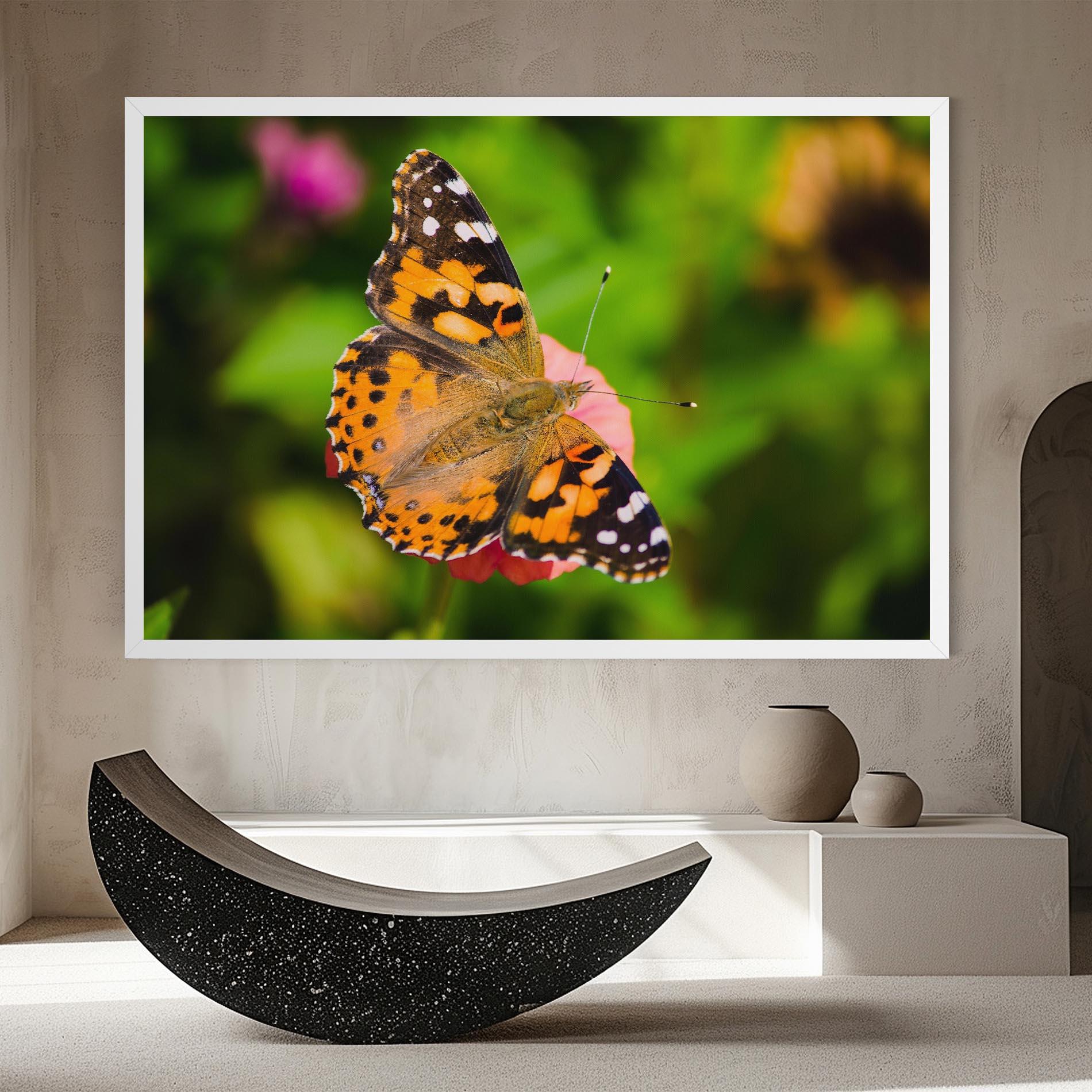 Leinwandbild Butterfly On Flower mockup 8