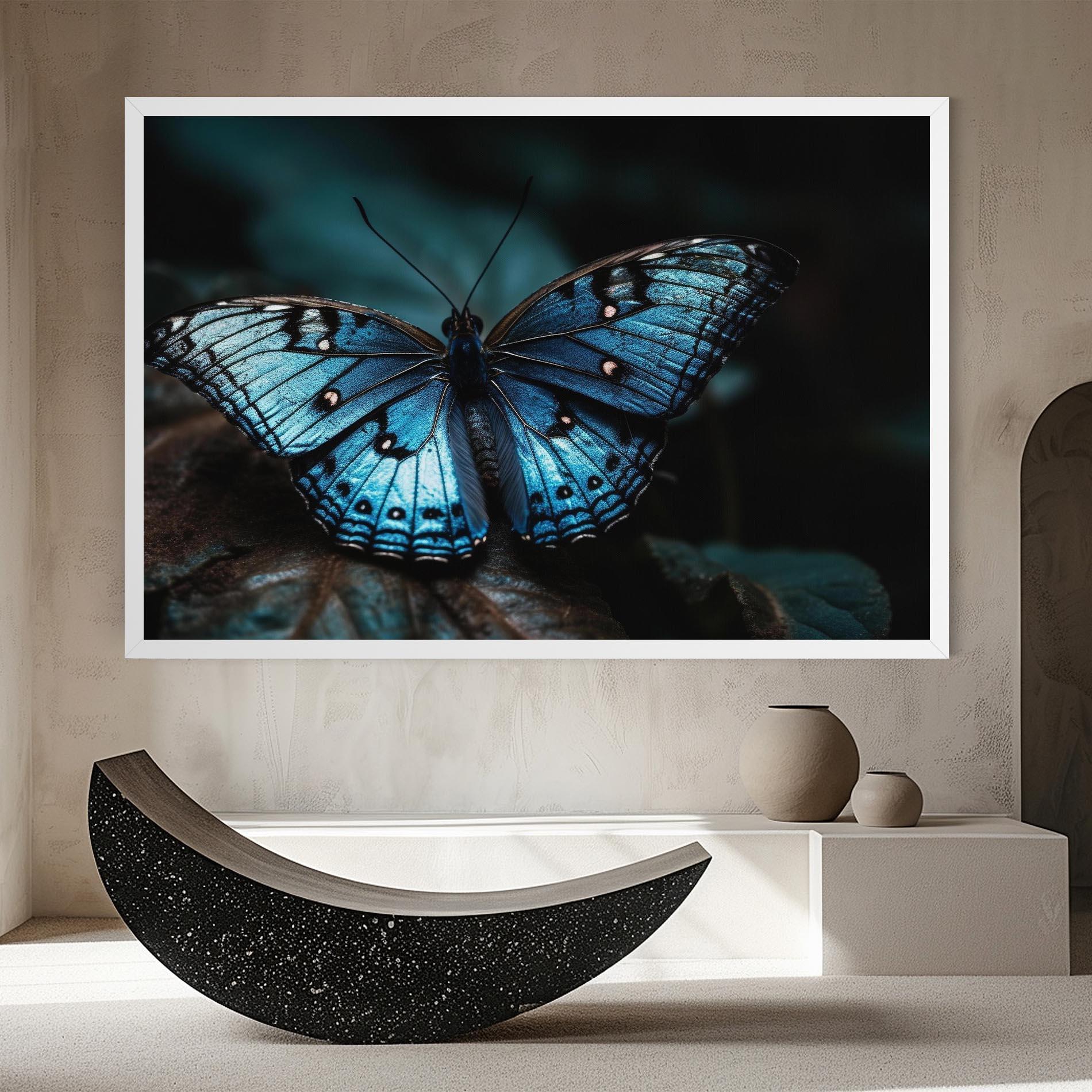 Leinwandbild Dark Blue Buterfly mockup 8