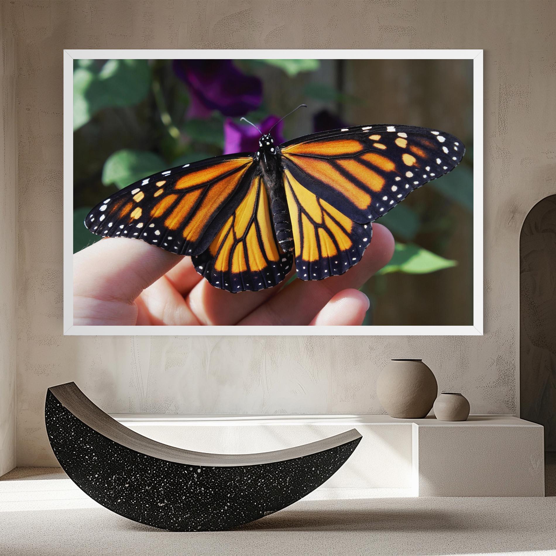 Leinwandbild Open Orange Butterfly mockup 8