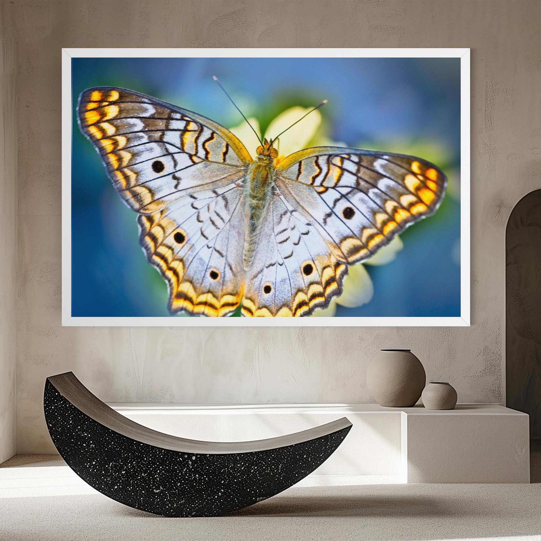 Leinwandbild Yellow Grey Butterfly mockup 8