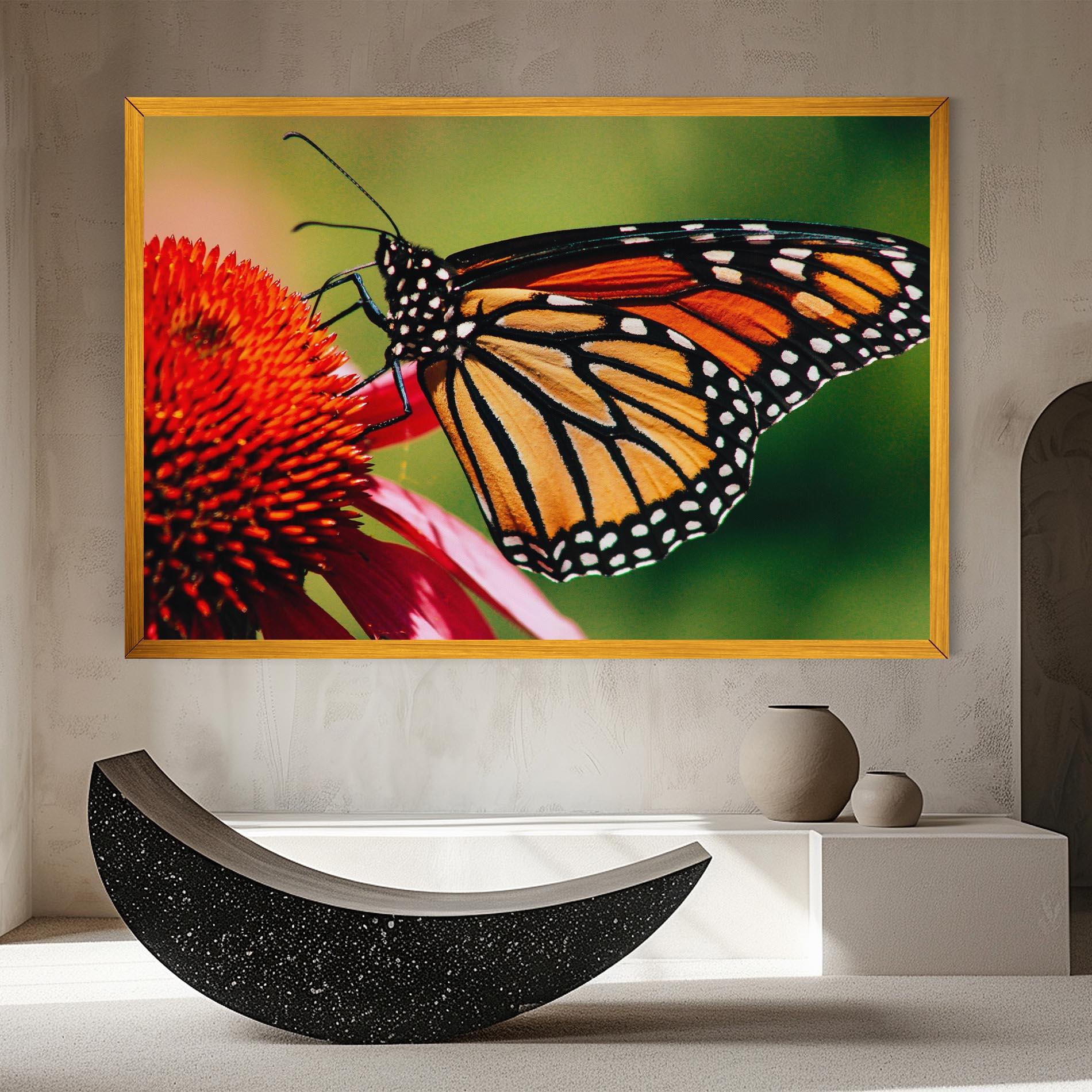 Leinwandbild Big Orange Butterfly mockup 8