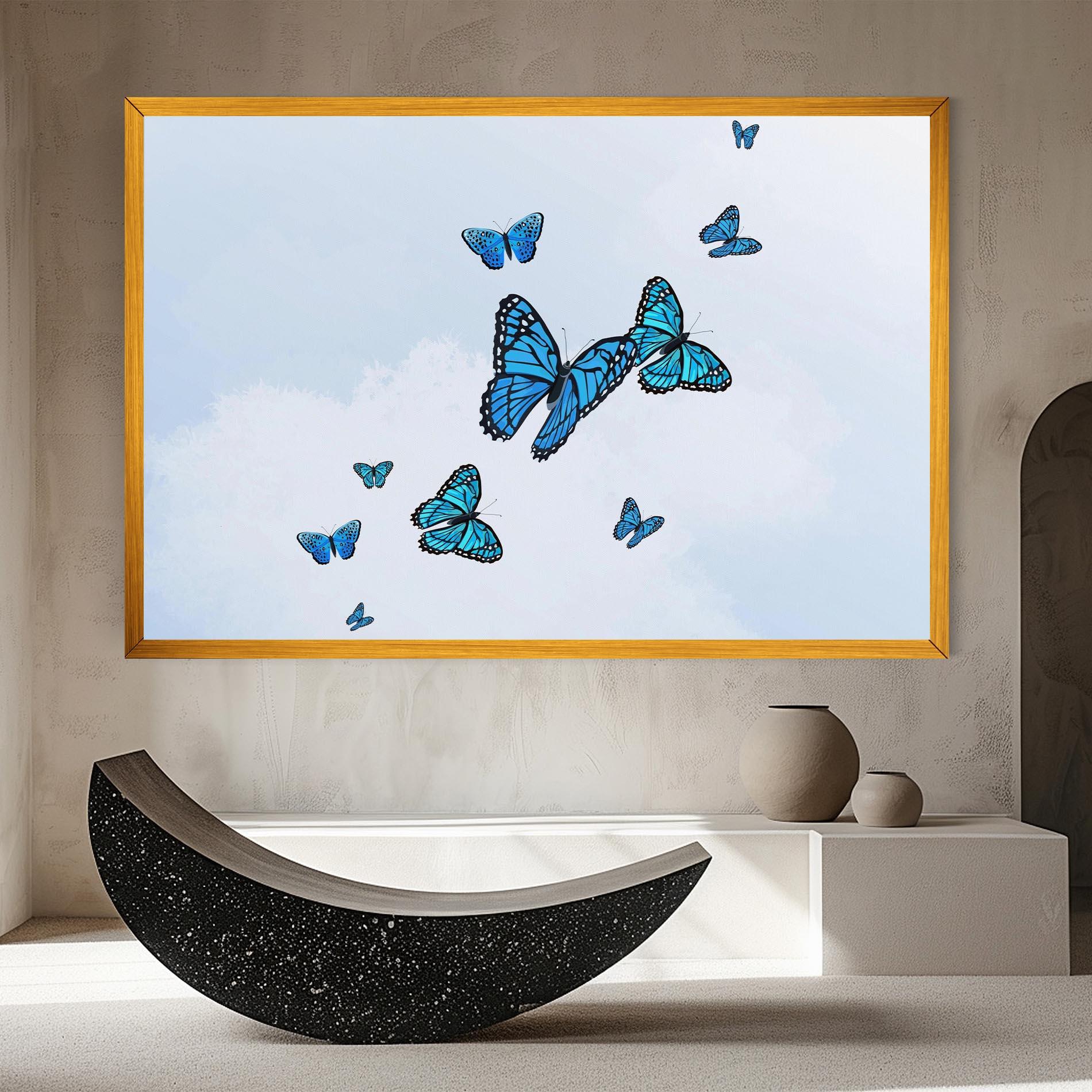 Leinwandbild Blue Sky Butterfly mockup 8