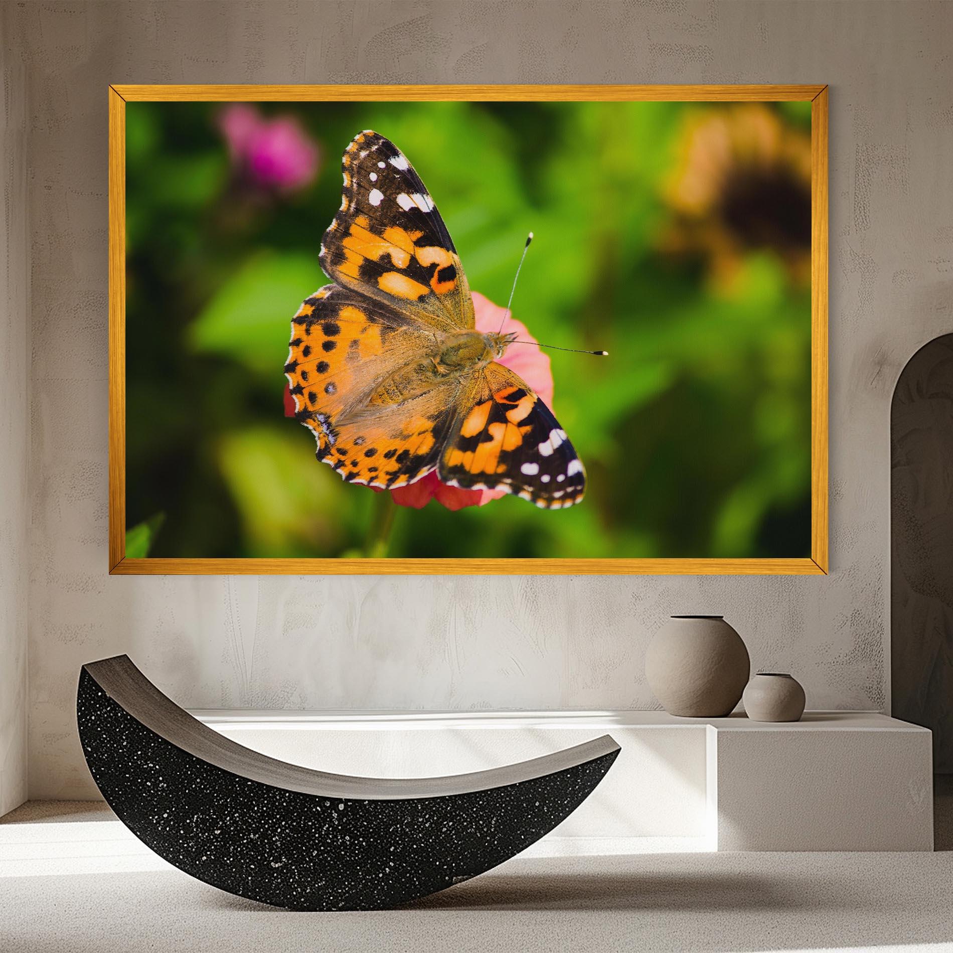 Leinwandbild Butterfly On Flower mockup 8