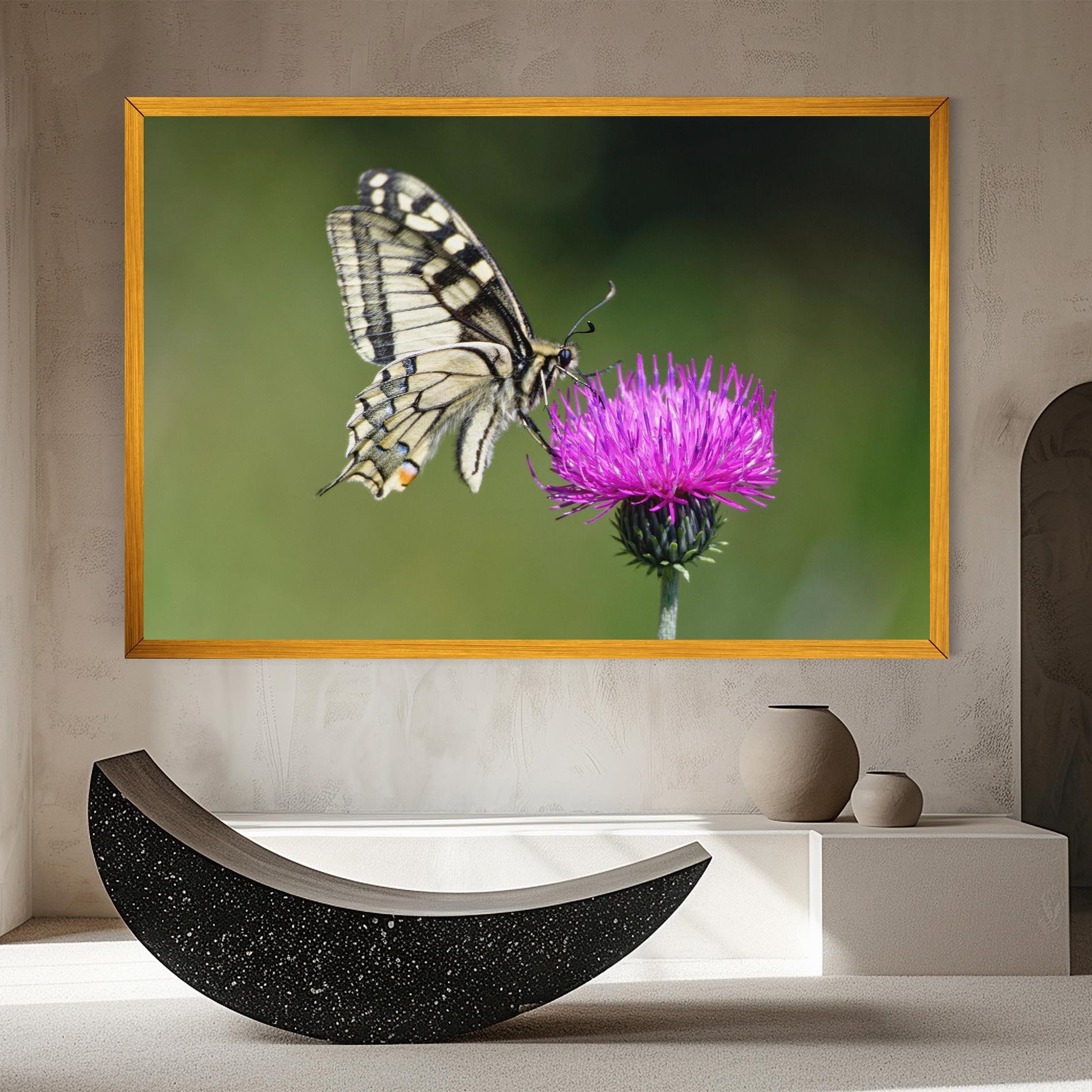 Leinwandbild White Butterfly Pollen mockup 8