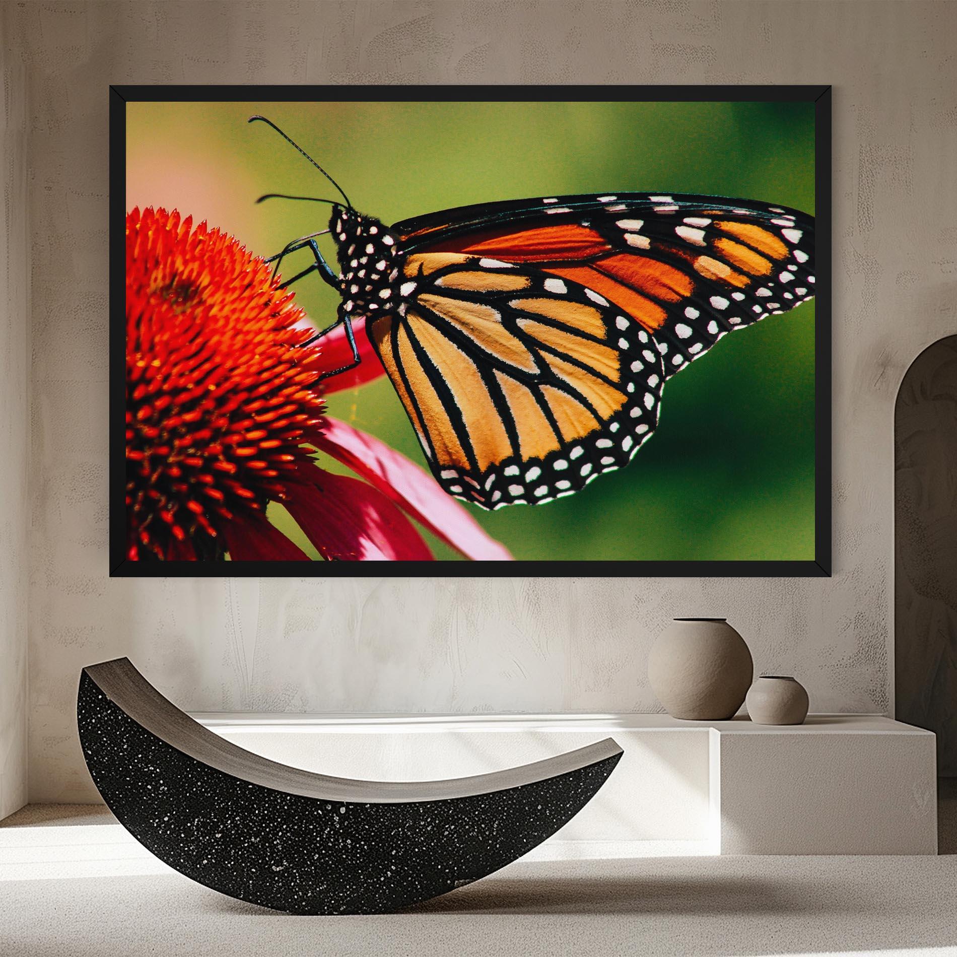 Leinwandbild Big Orange Butterfly mockup 8