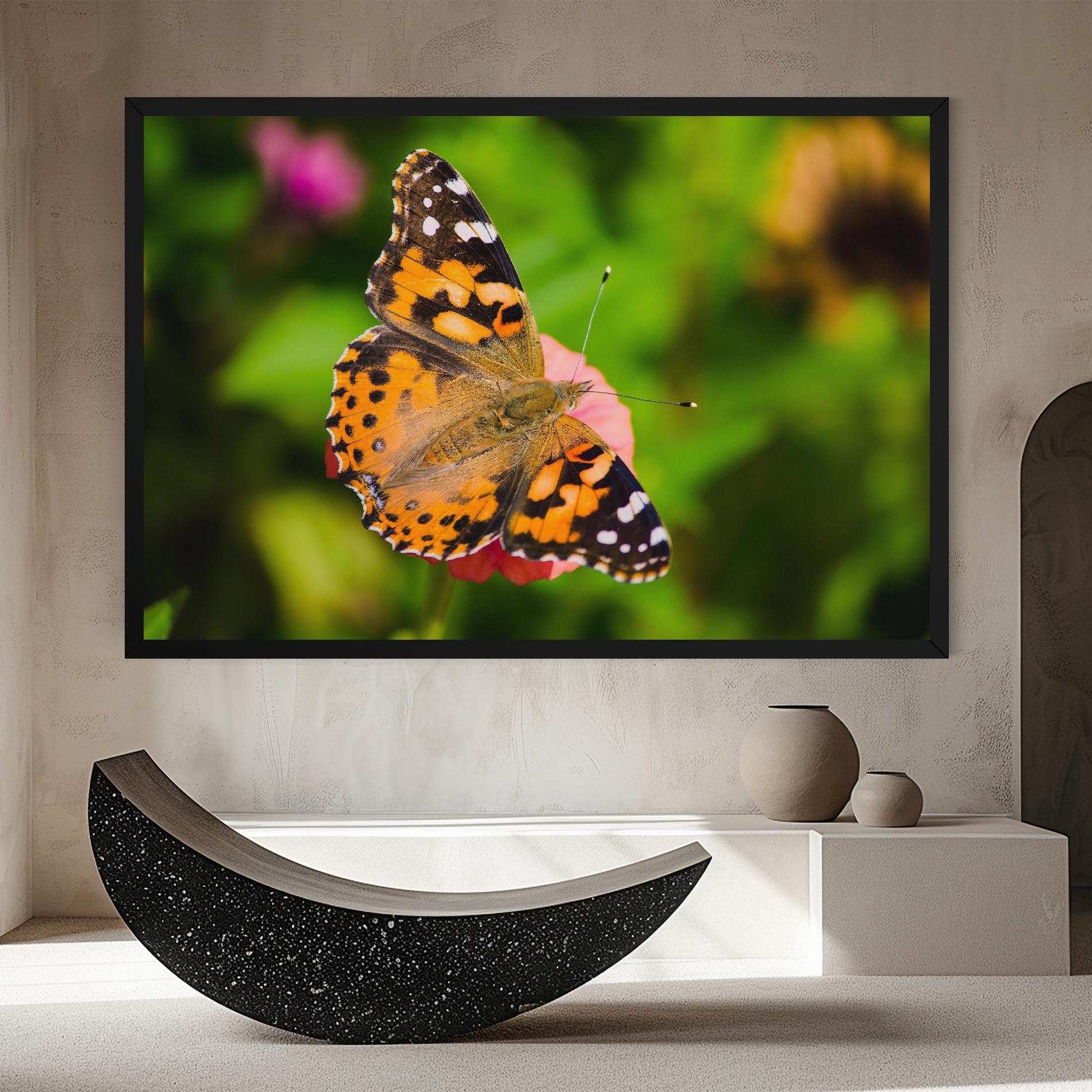 Leinwandbild Butterfly On Flower mockup 8