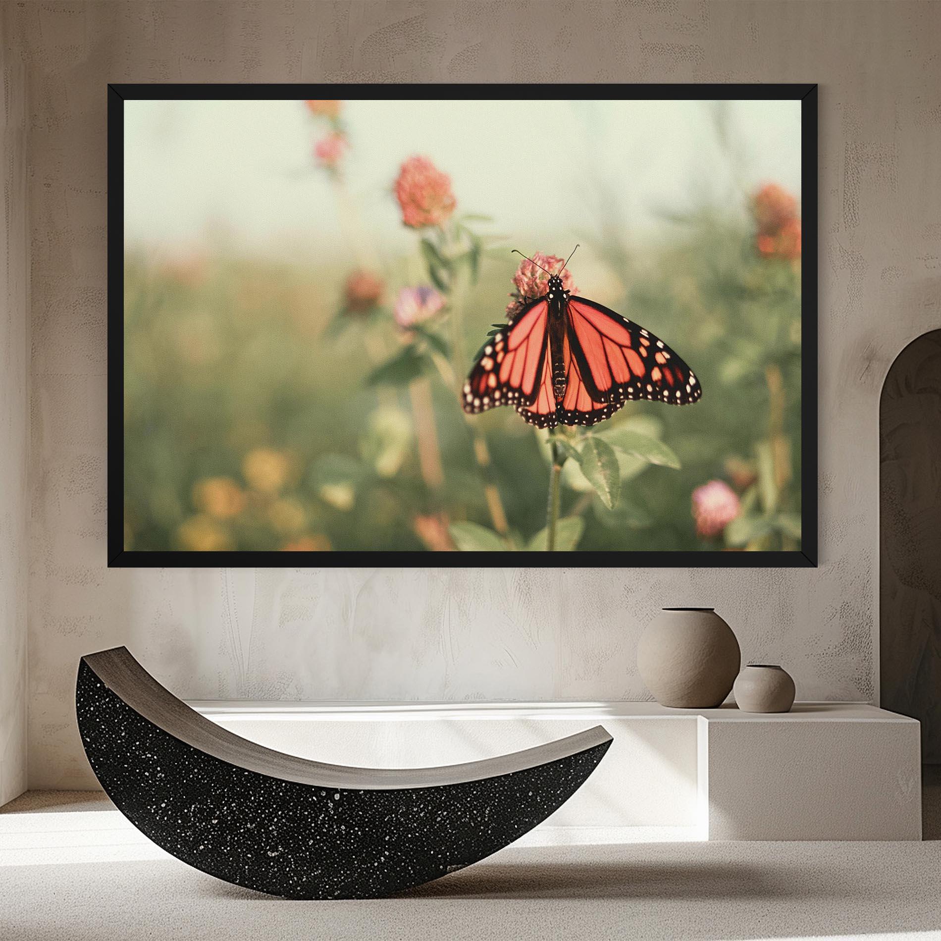 Leinwandbild Light Red Butterfly mockup 8