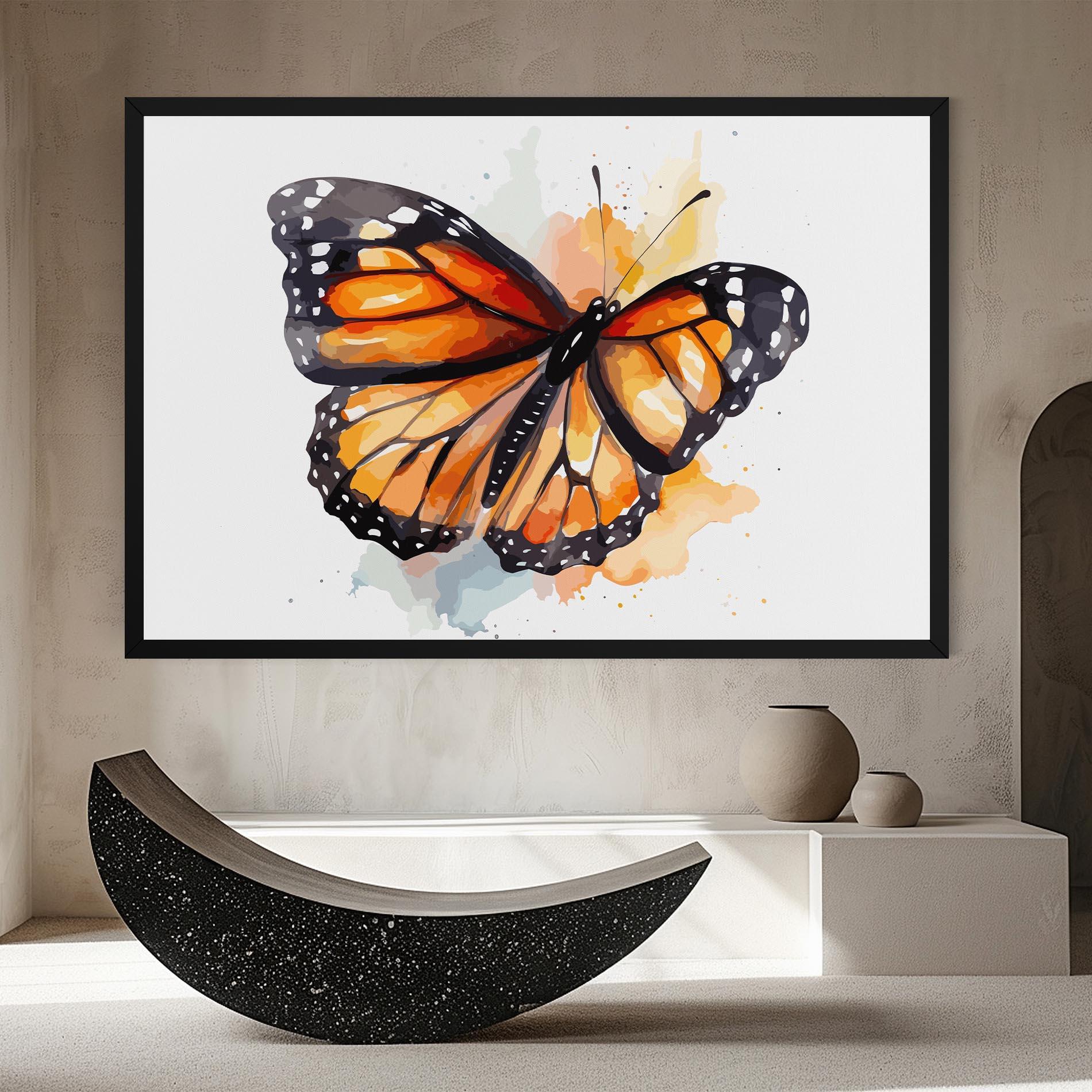 Leinwandbild Orange Butterfly mockup 8