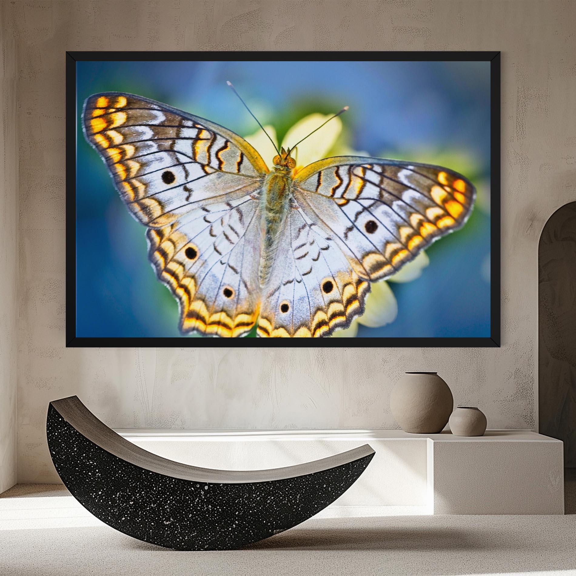 Leinwandbild Yellow Grey Butterfly mockup 8